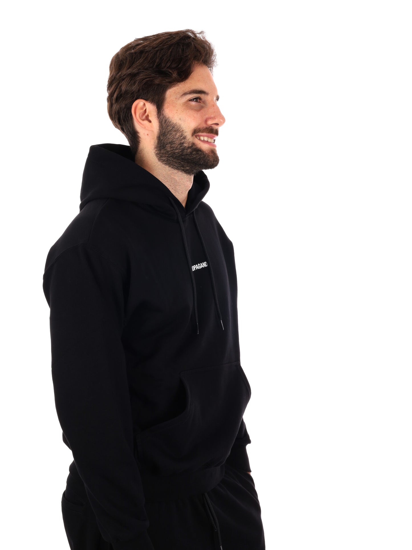 FELPA CON STAMPA E CAPPUCCIO PROPAGANDA DA UOMO NERO