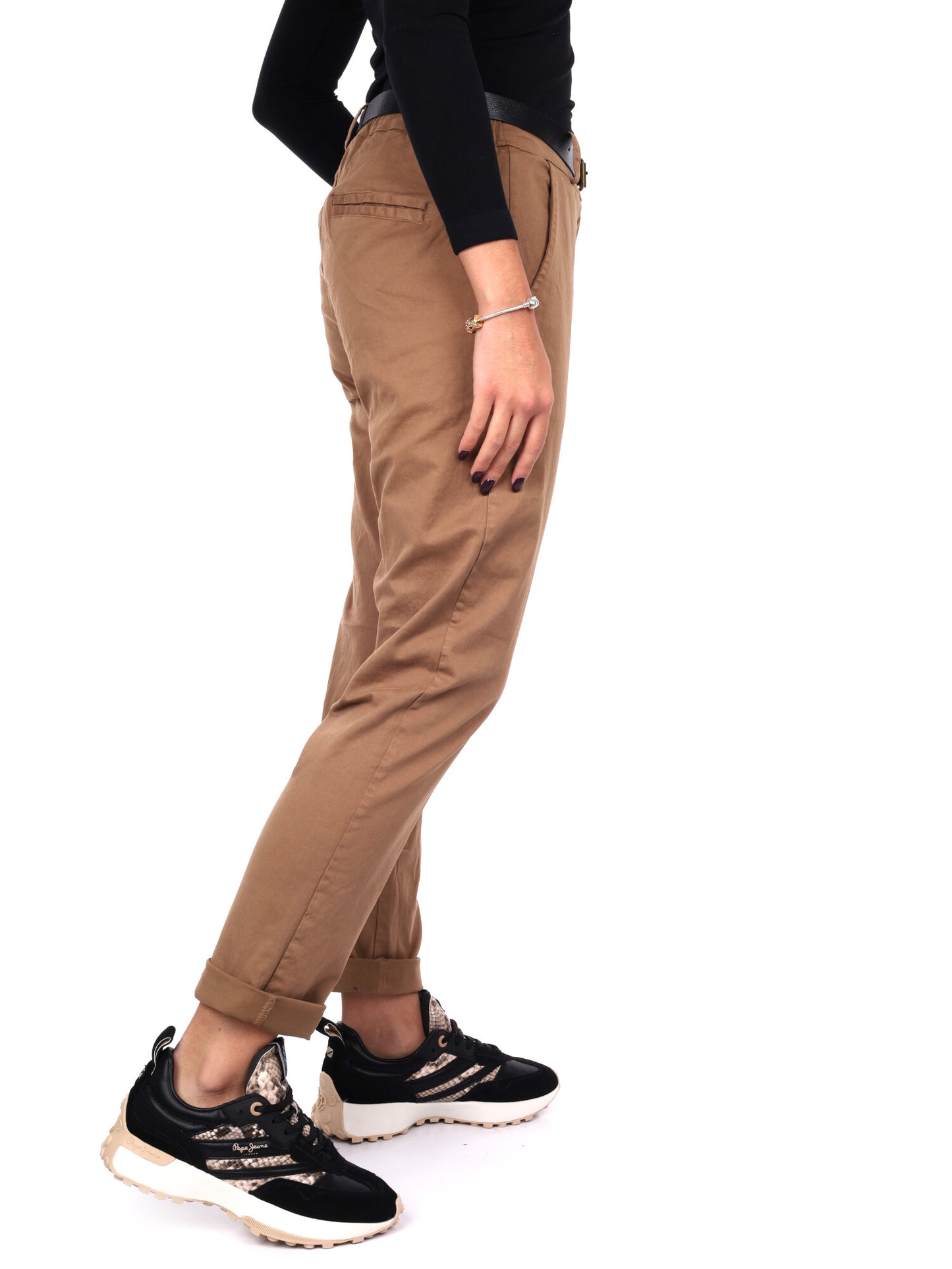 PANTALONE CASUAL CON CINTURA MISS LOVE DA DONNA CAMMELLO