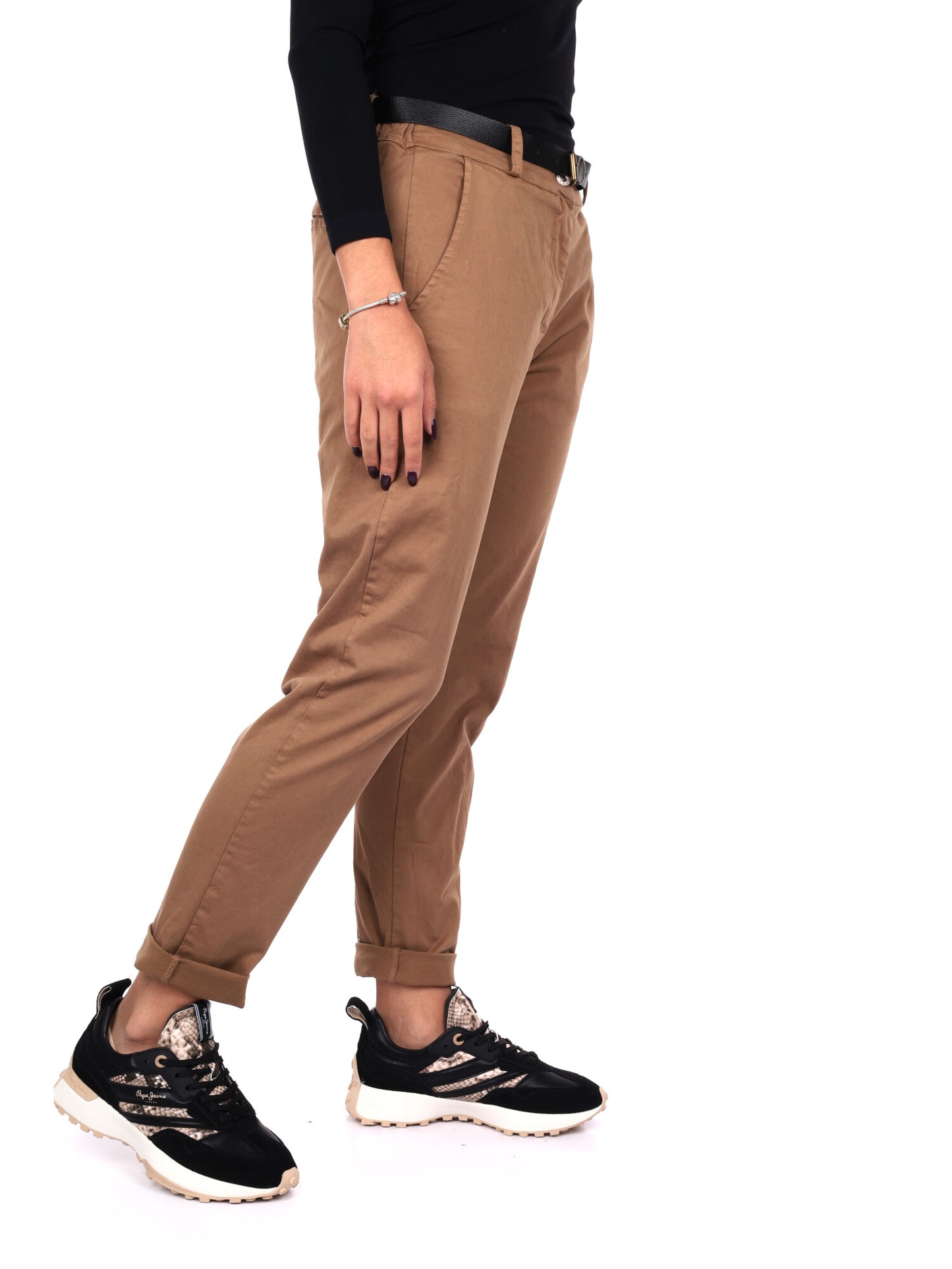PANTALONE CASUAL CON CINTURA MISS LOVE DA DONNA CAMMELLO