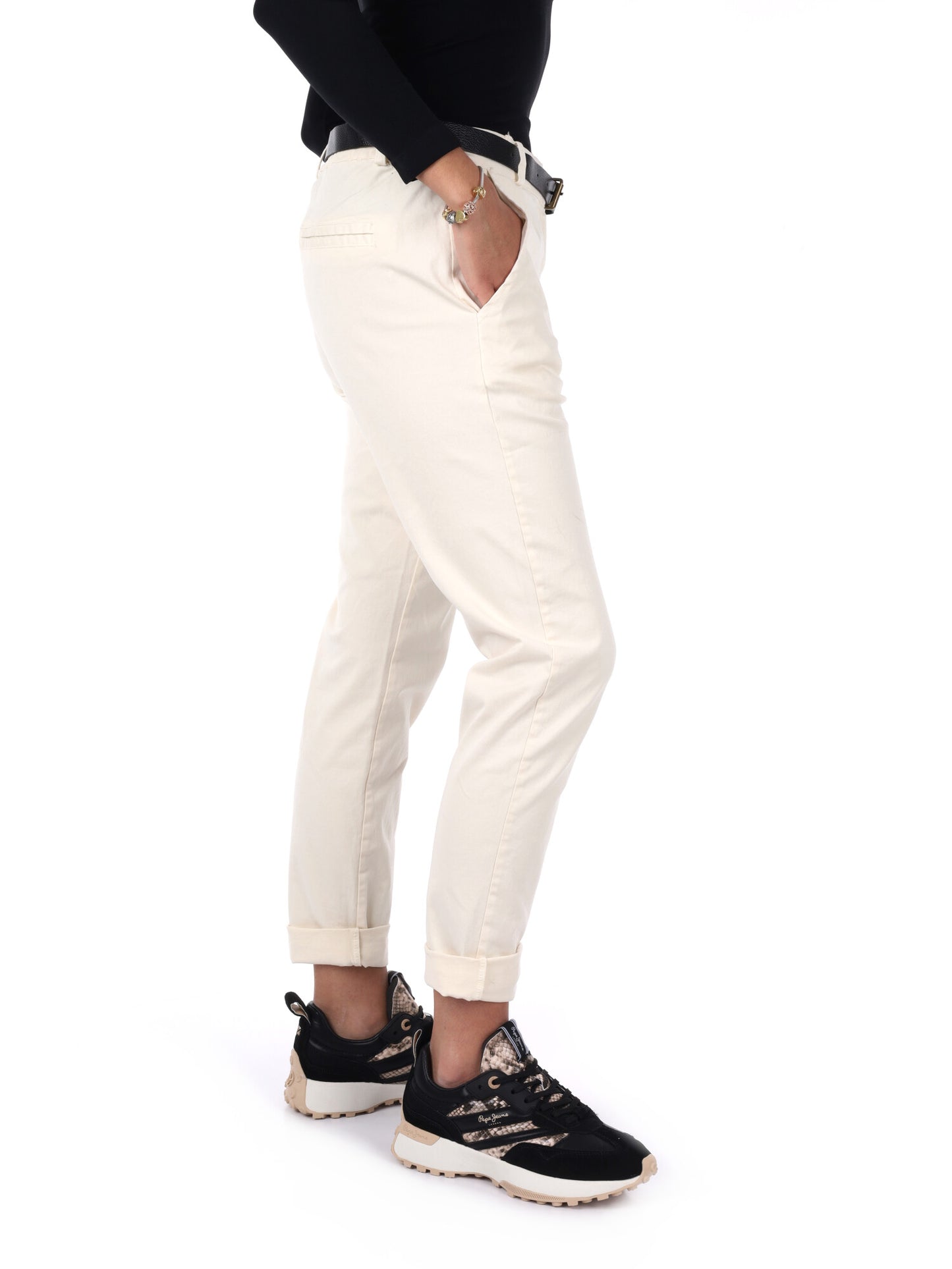 PANTALONE CASUAL CON CINTURA MISS LOVE DA DONNA PANNA
