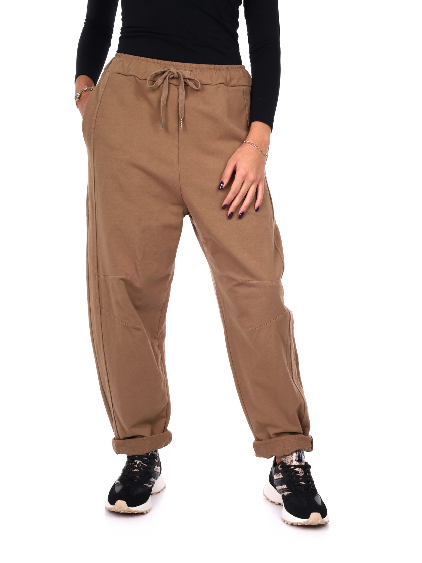 PANTALONE JOGGER AMPIO MISS LOVE DA DONNA CAMMELLO