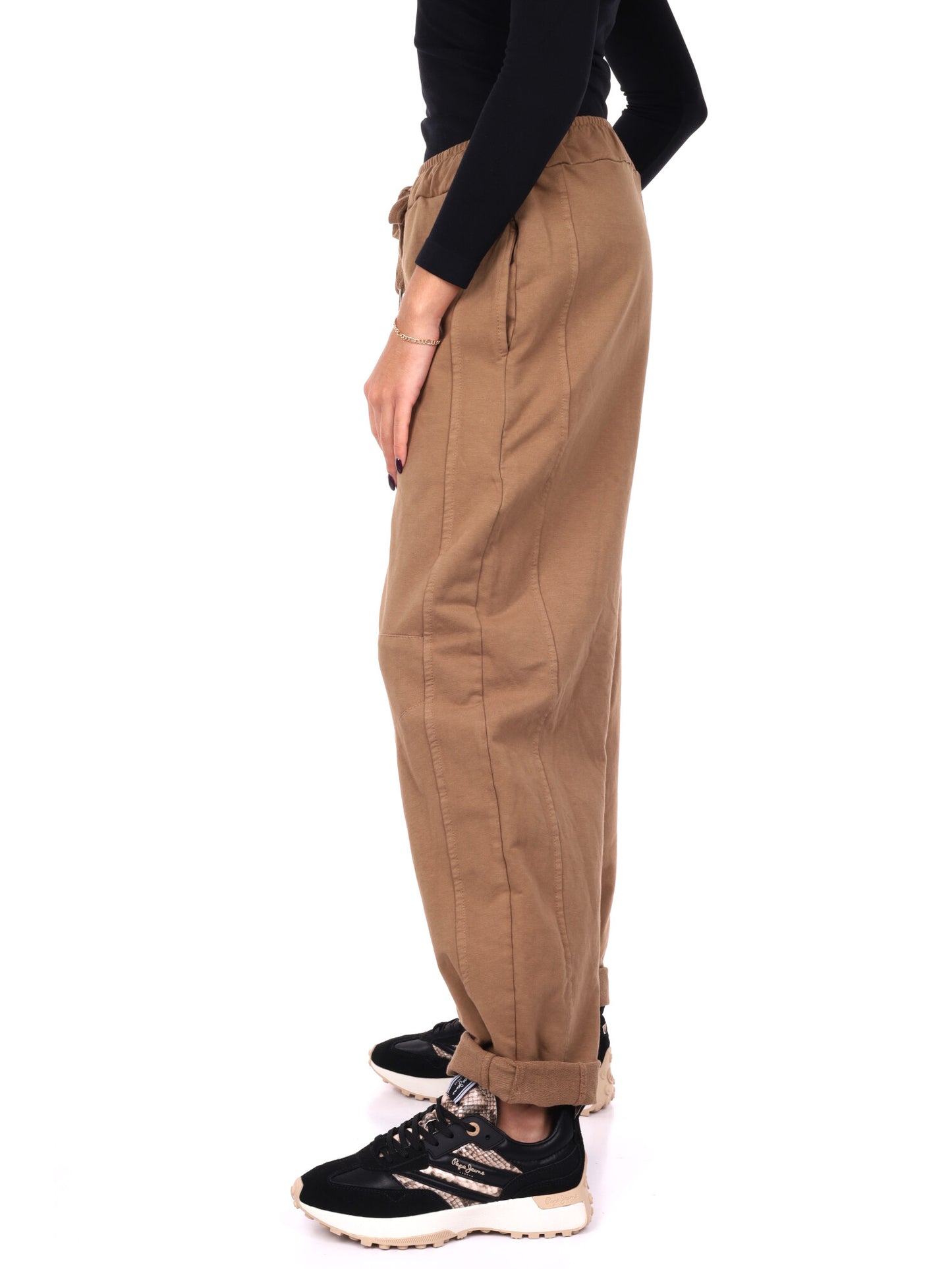 PANTALONE JOGGER AMPIO MISS LOVE DA DONNA CAMMELLO