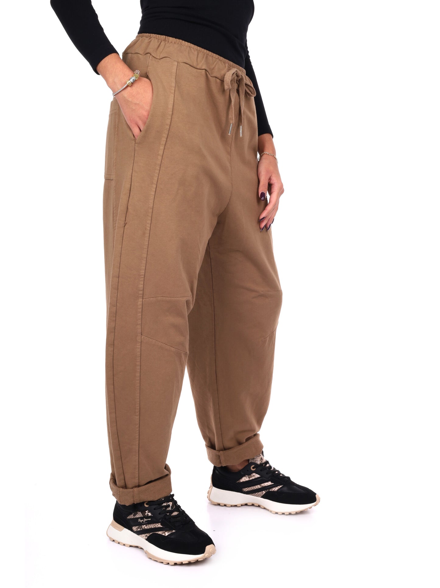 PANTALONE JOGGER AMPIO MISS LOVE DA DONNA CAMMELLO