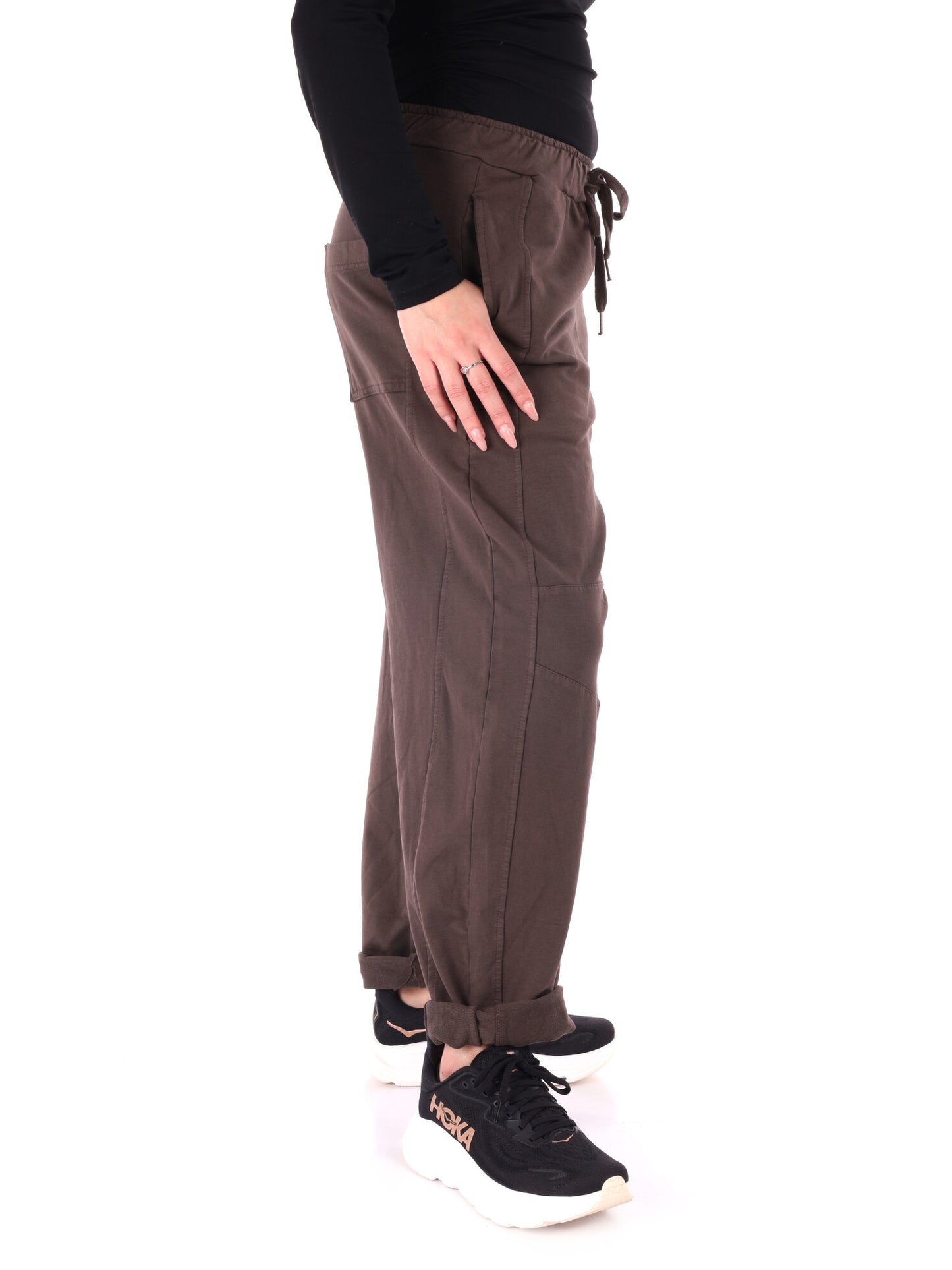 PANTALONE JOGGER AMPIO MISS LOVE DA DONNA MARRONE