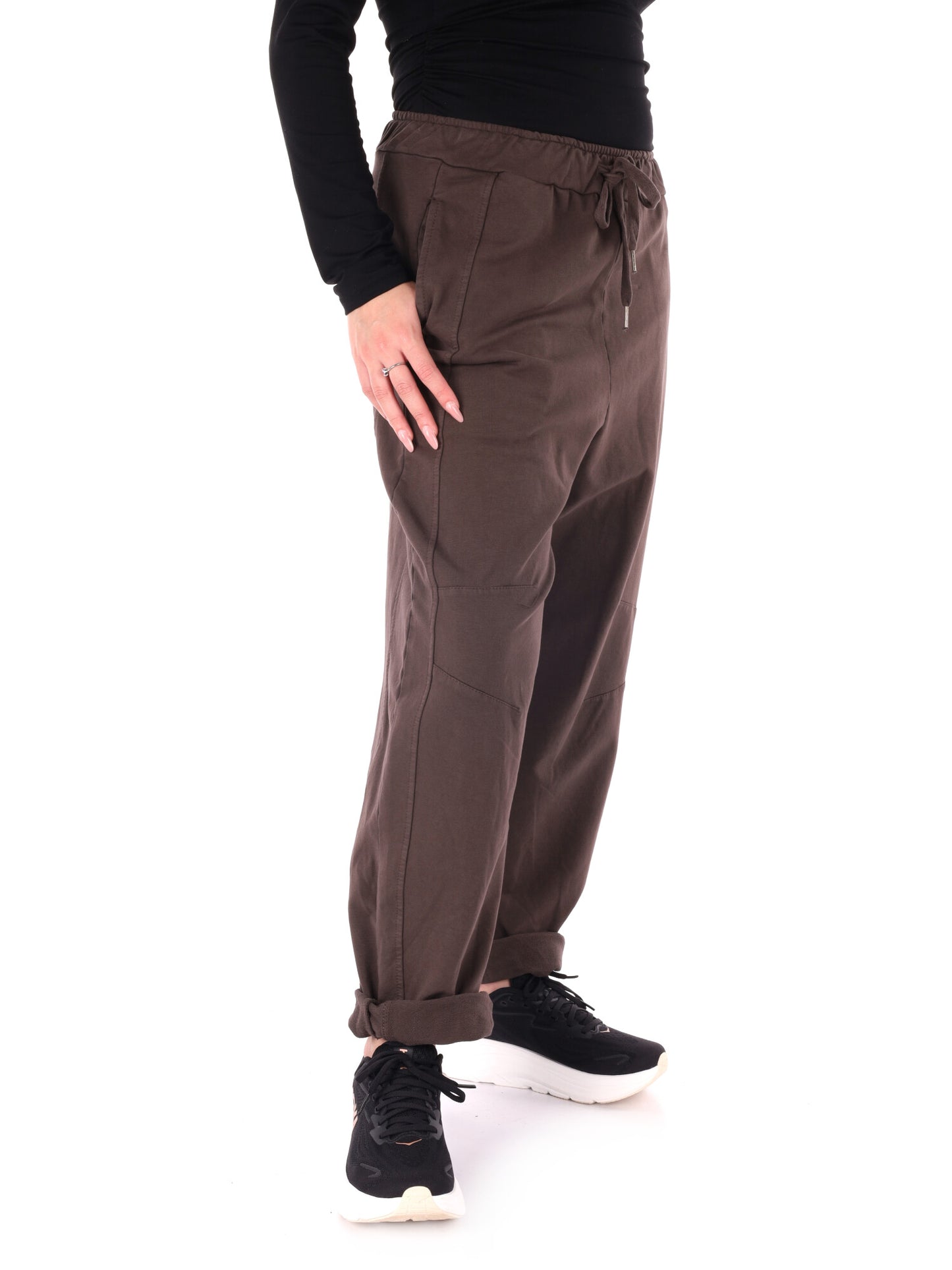 PANTALONE JOGGER AMPIO MISS LOVE DA DONNA MARRONE