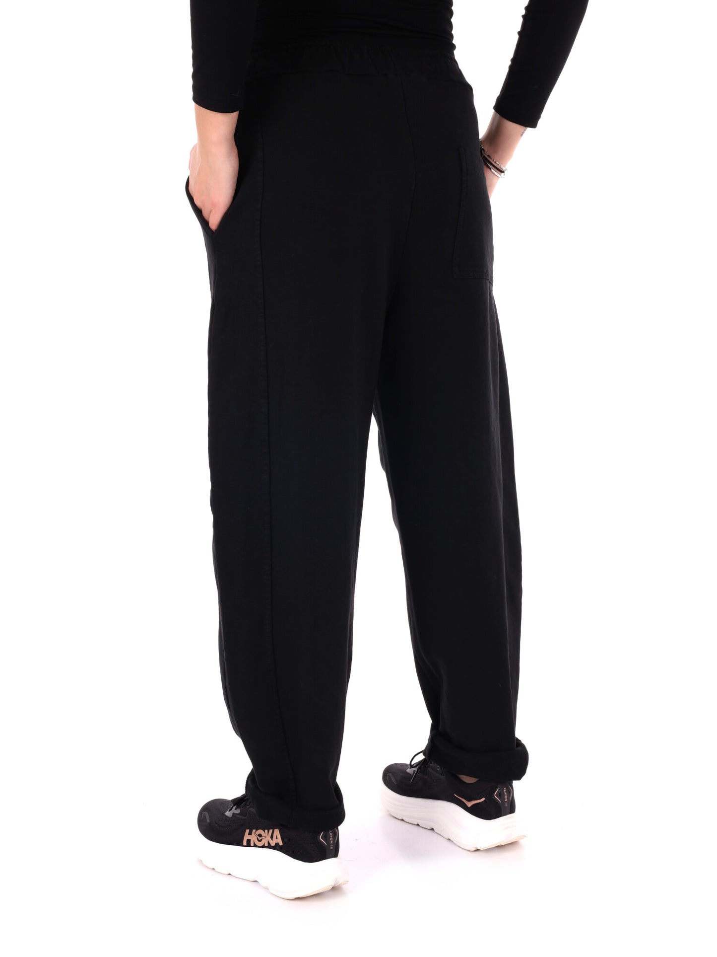 PANTALONE JOGGER AMPIO MISS LOVE DA DONNA NERO