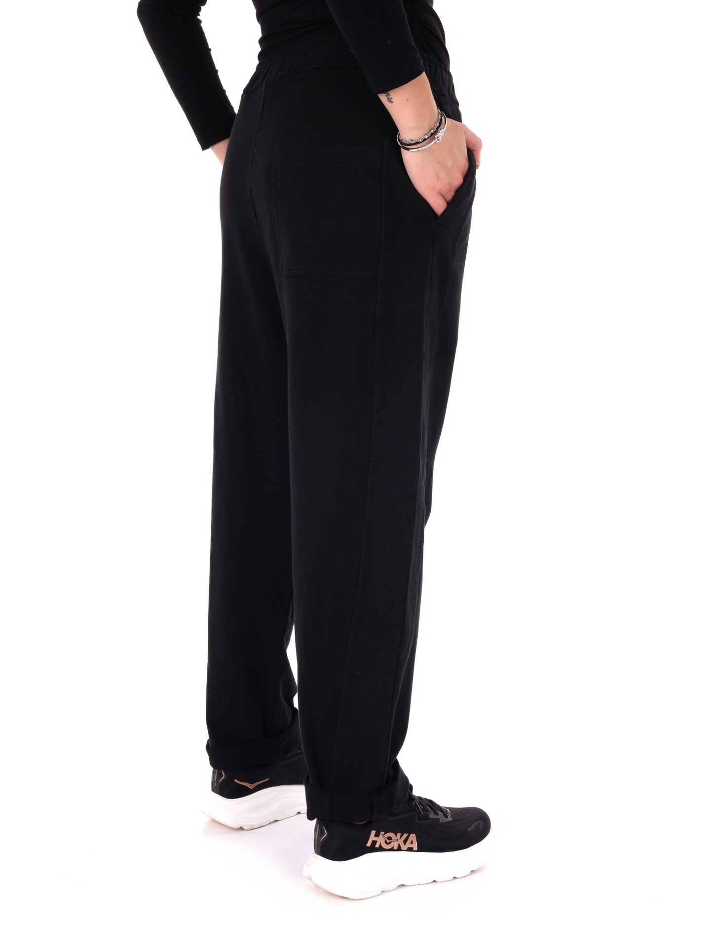 PANTALONE JOGGER AMPIO MISS LOVE DA DONNA NERO