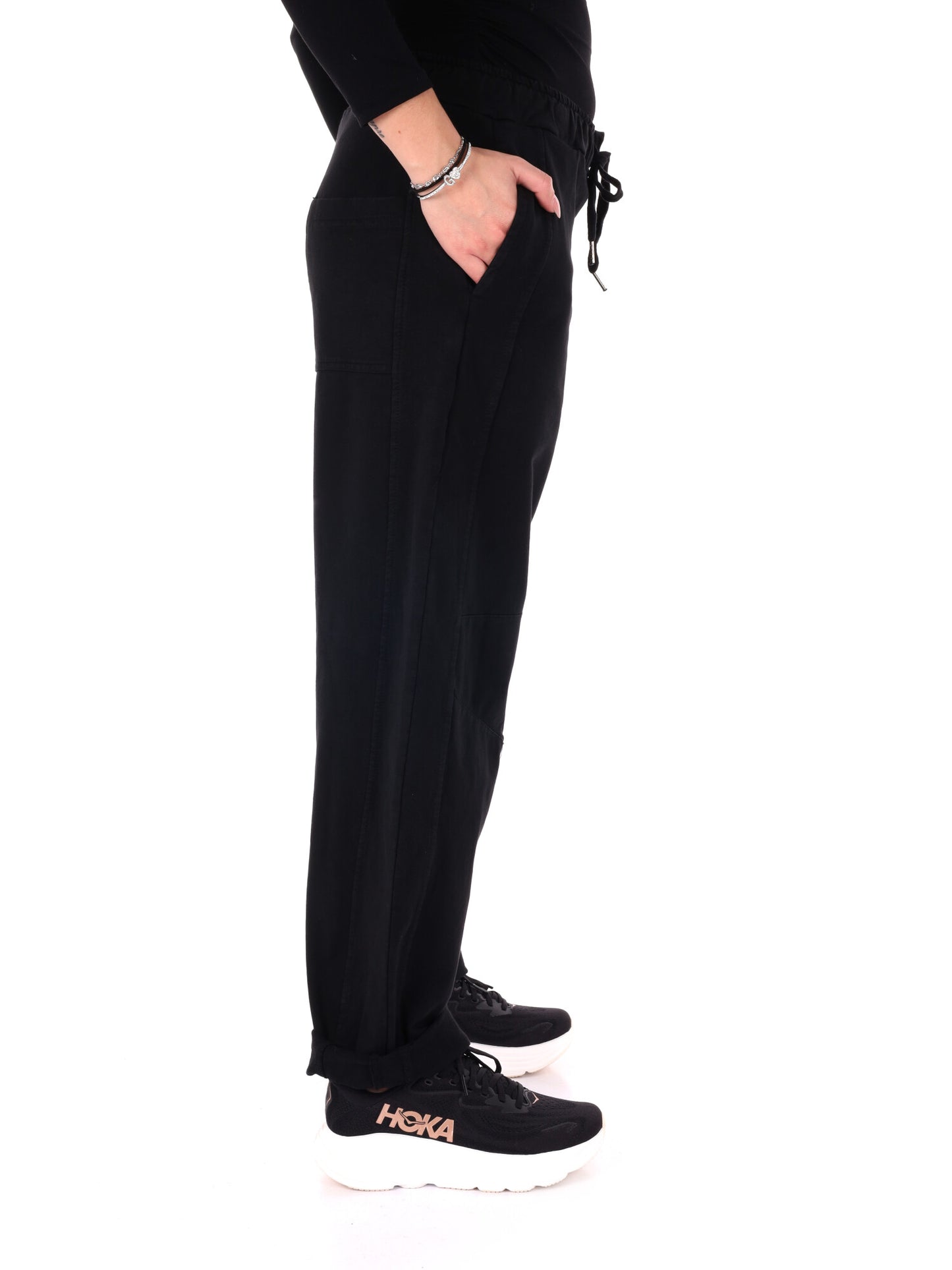 PANTALONE JOGGER AMPIO MISS LOVE DA DONNA NERO