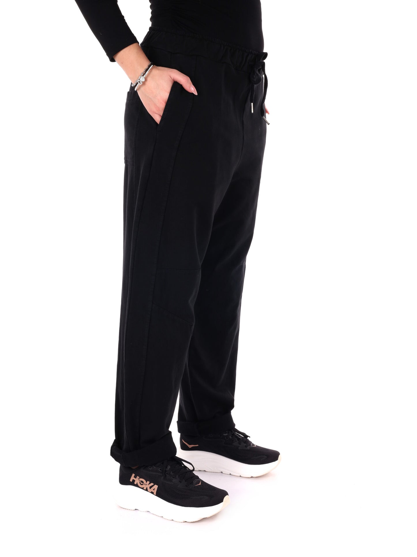 PANTALONE JOGGER AMPIO MISS LOVE DA DONNA NERO