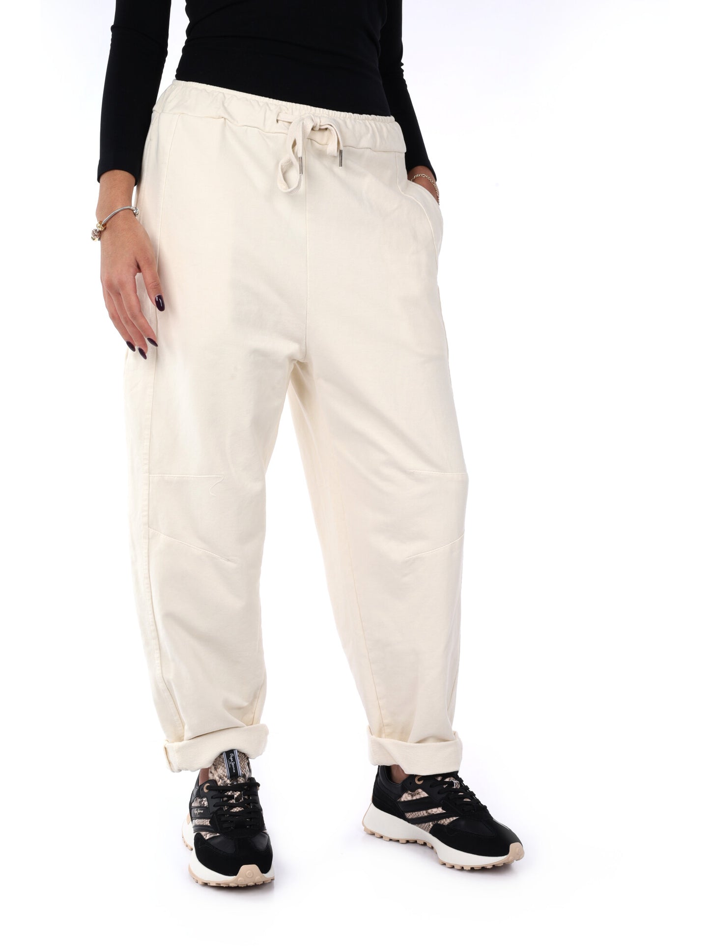 PANTALONE JOGGER AMPIO MISS LOVE DA DONNA PANNA