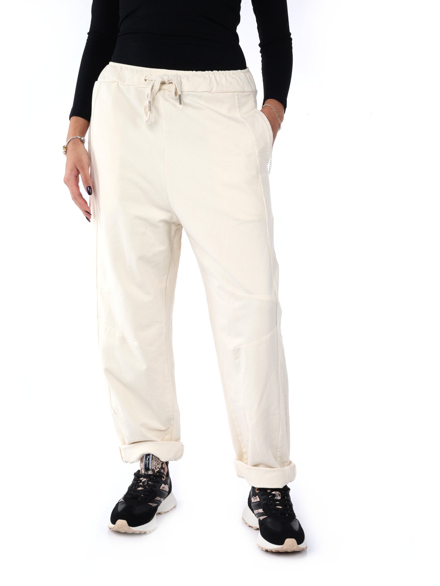 PANTALONE JOGGER AMPIO MISS LOVE DA DONNA PANNA