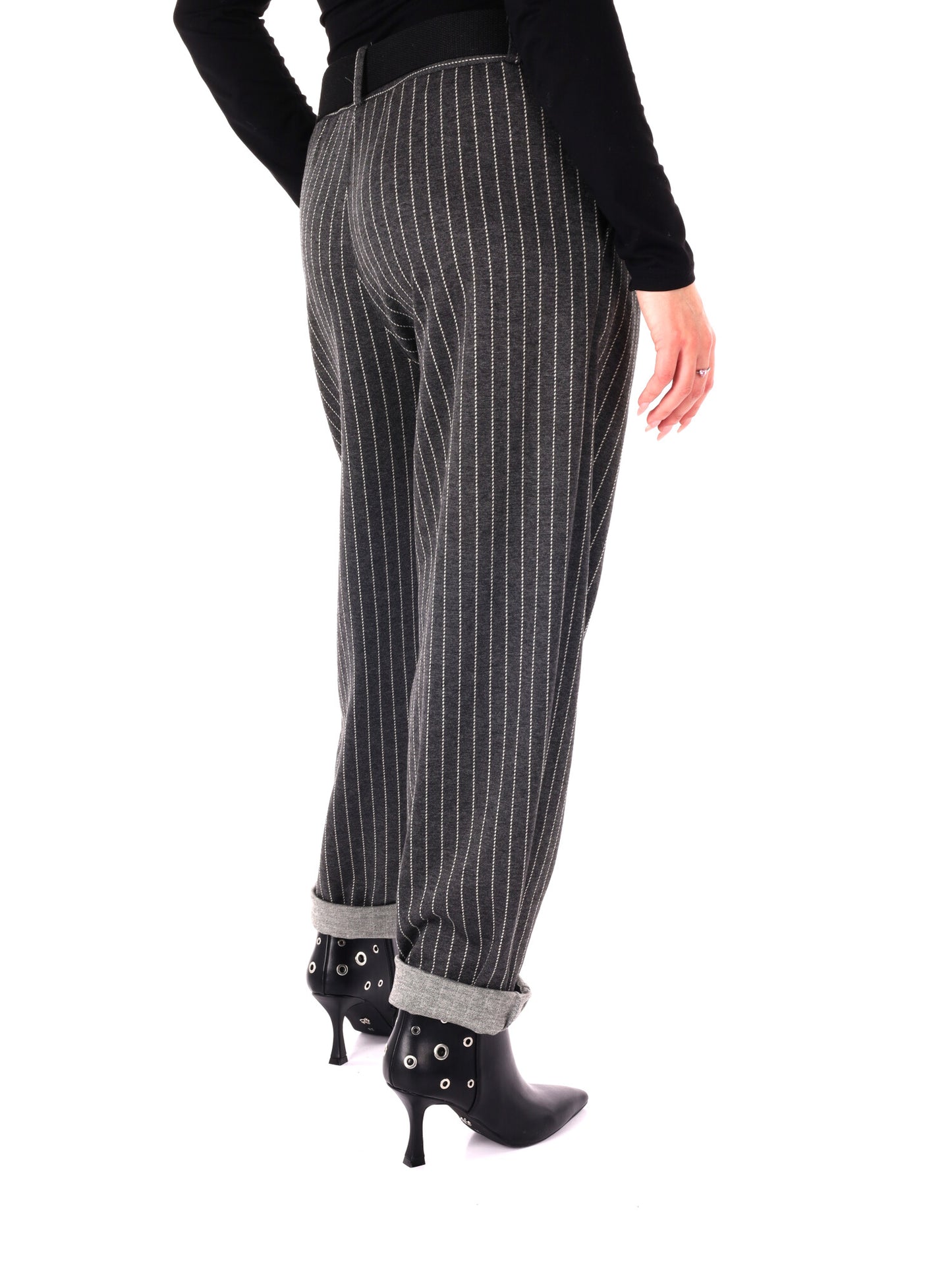 PANTALONE IN TESSUTO GESSATO MISS LOVE DA DONNA GRIGIO