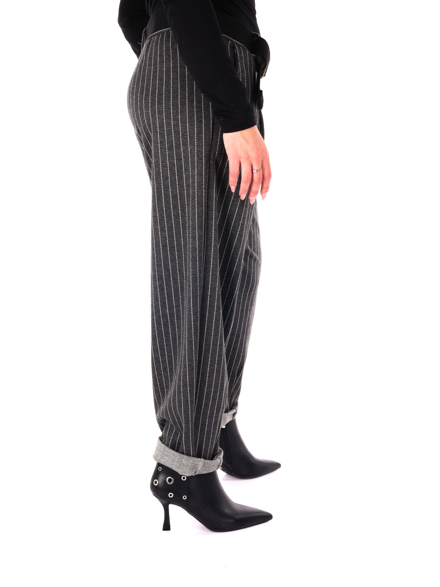 PANTALONE IN TESSUTO GESSATO MISS LOVE DA DONNA GRIGIO