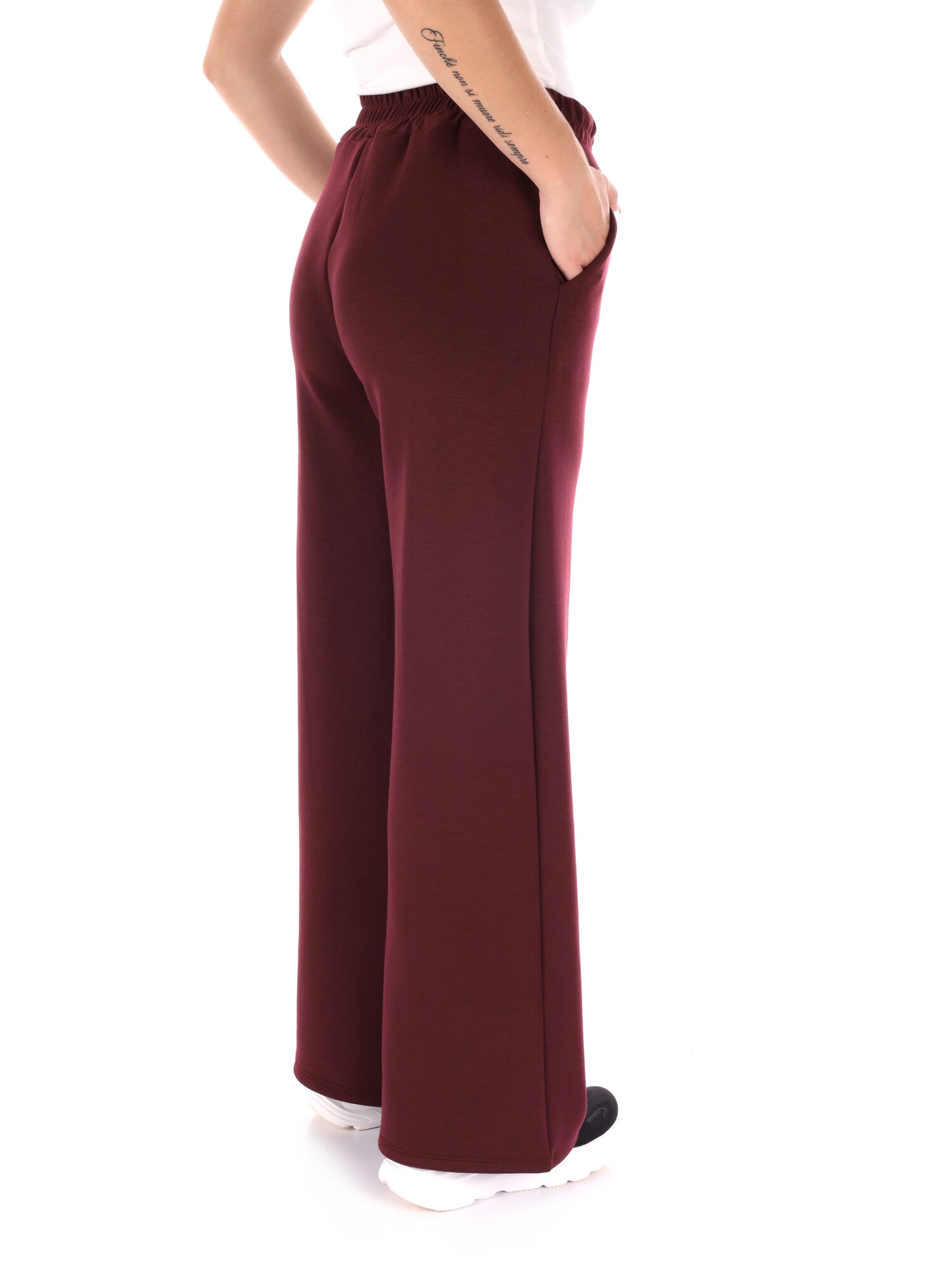 PANTALONE SPORTIVO WIDE LEG MISS LOVE DA DONNA BORDEAUX