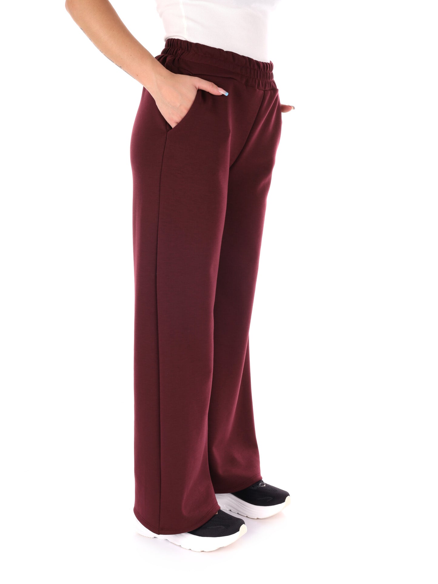 PANTALONE SPORTIVO WIDE LEG MISS LOVE DA DONNA BORDEAUX