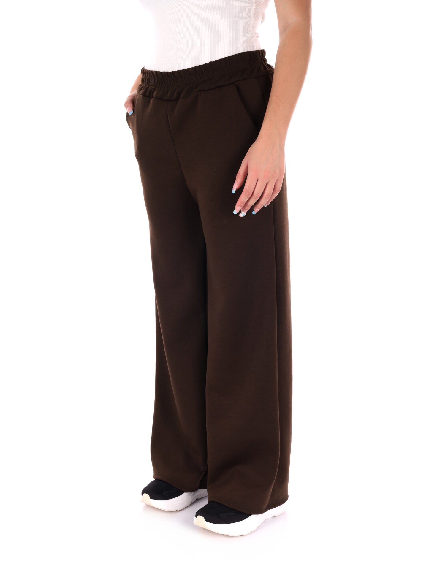 PANTALONE SPORTIVO WIDE LEG MISS LOVE DA DONNA MARRONE