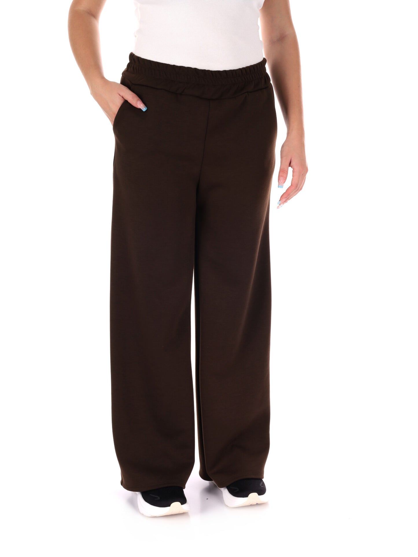 PANTALONE SPORTIVO WIDE LEG MISS LOVE DA DONNA MARRONE