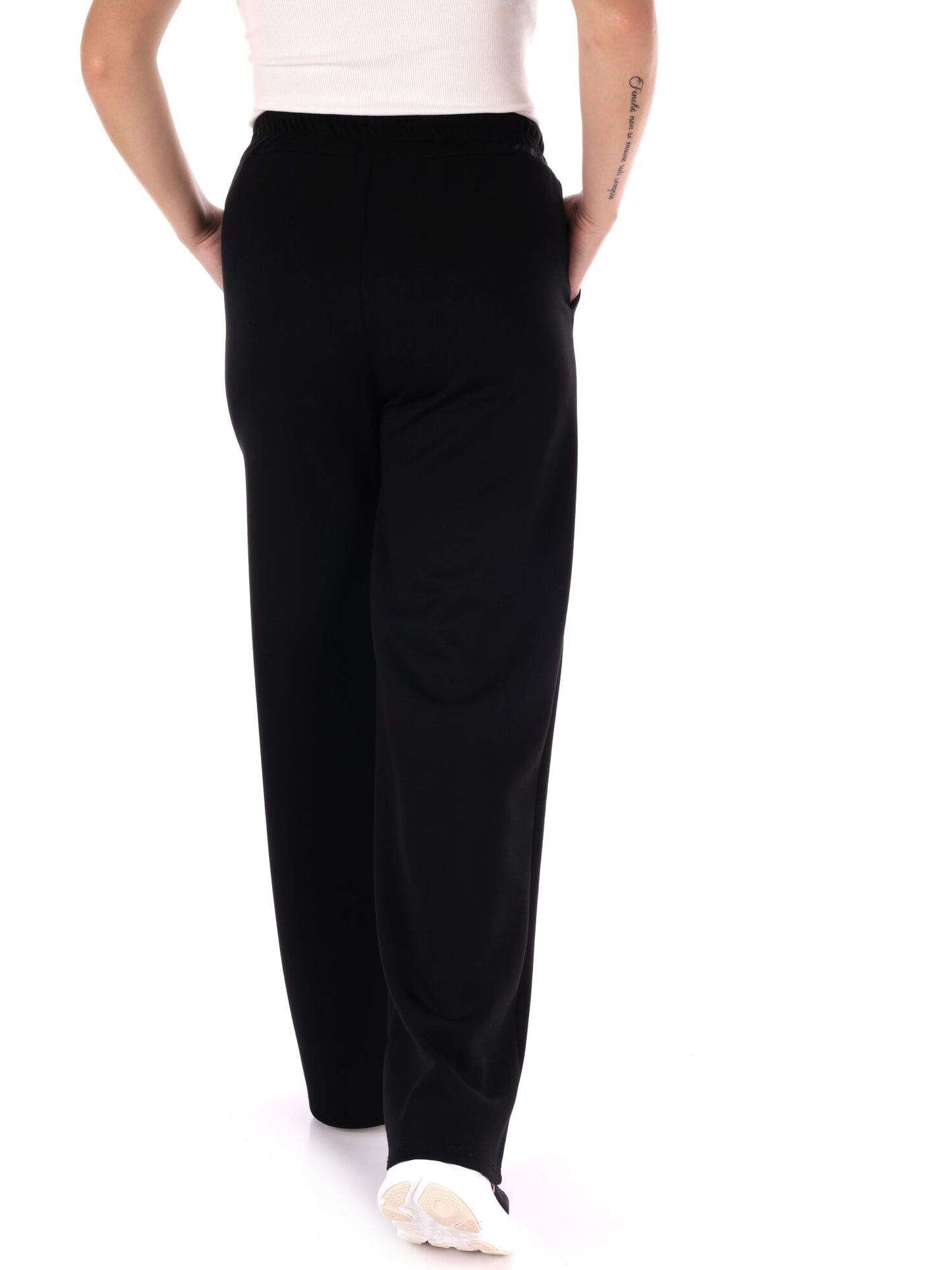 PANTALONE SPORTIVO WIDE LEG MISS LOVE DA DONNA NERO