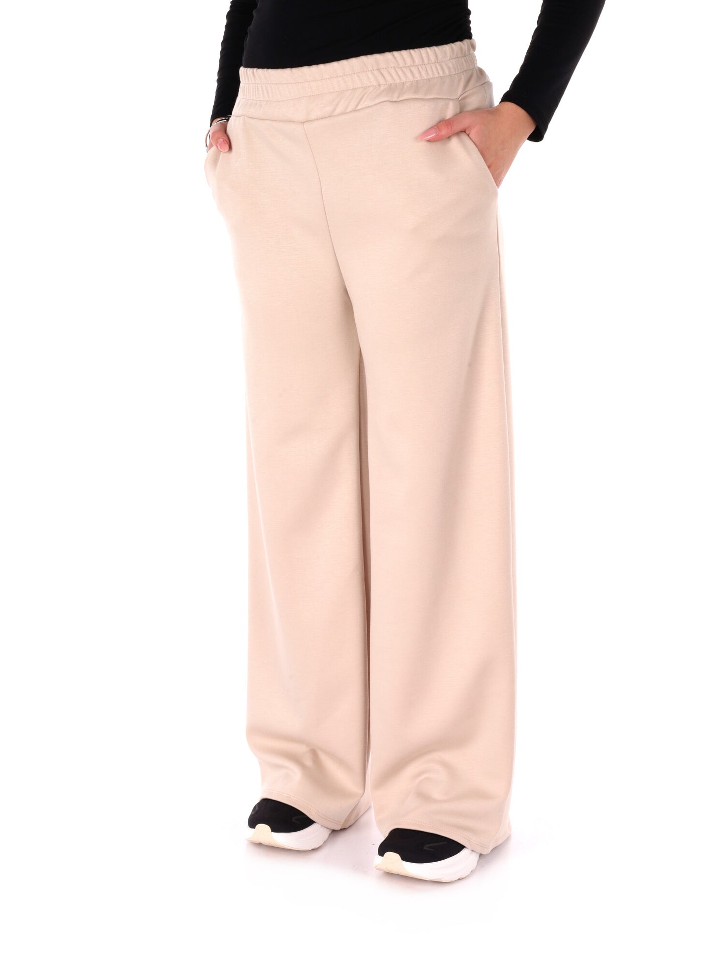 PANTALONE SPORTIVO WIDE LEG MISS LOVE DA DONNA PANNA