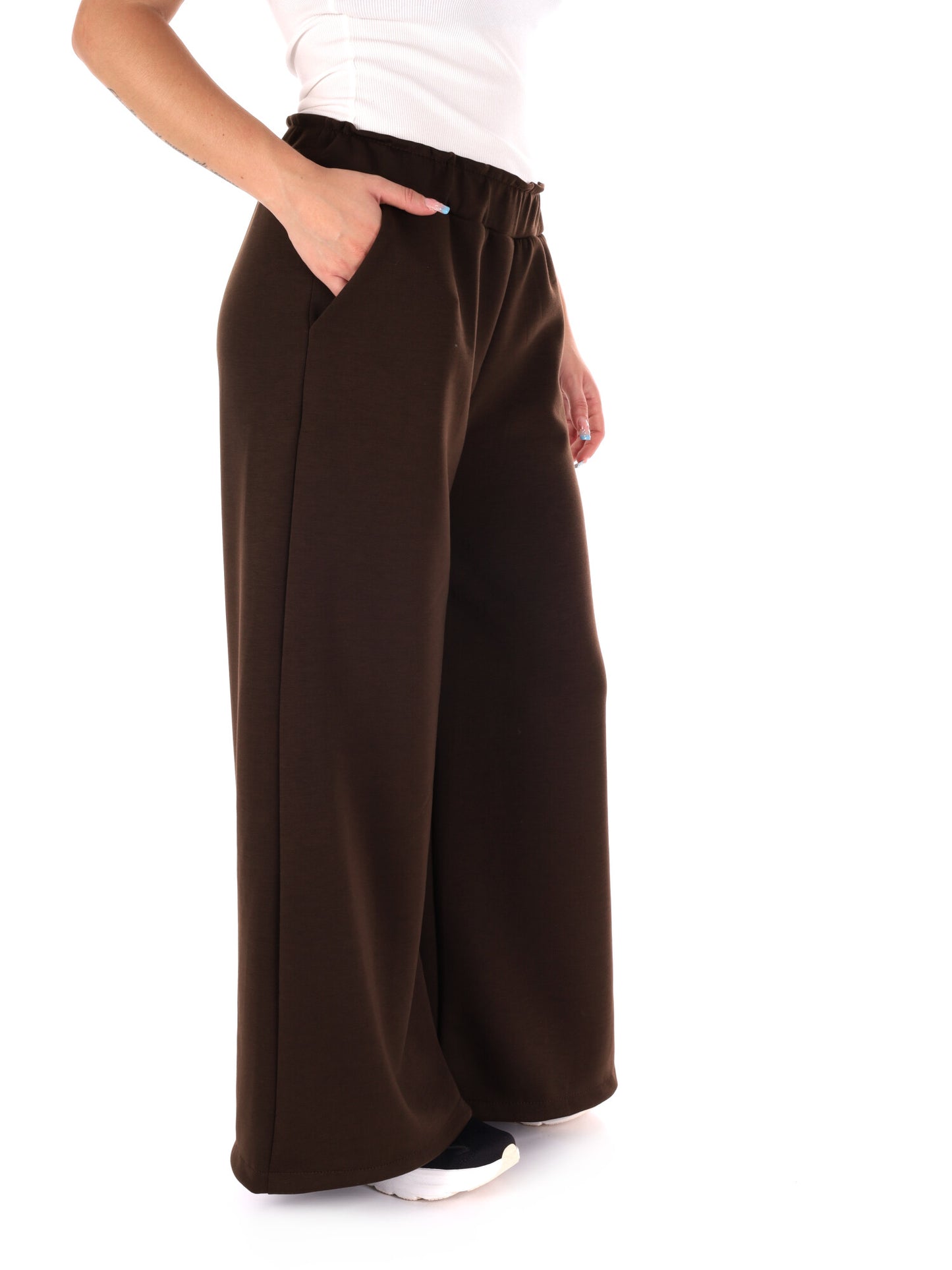 PANTAPALAZZO CON TASCHE MISS LOVE DA DONNA MARRONE