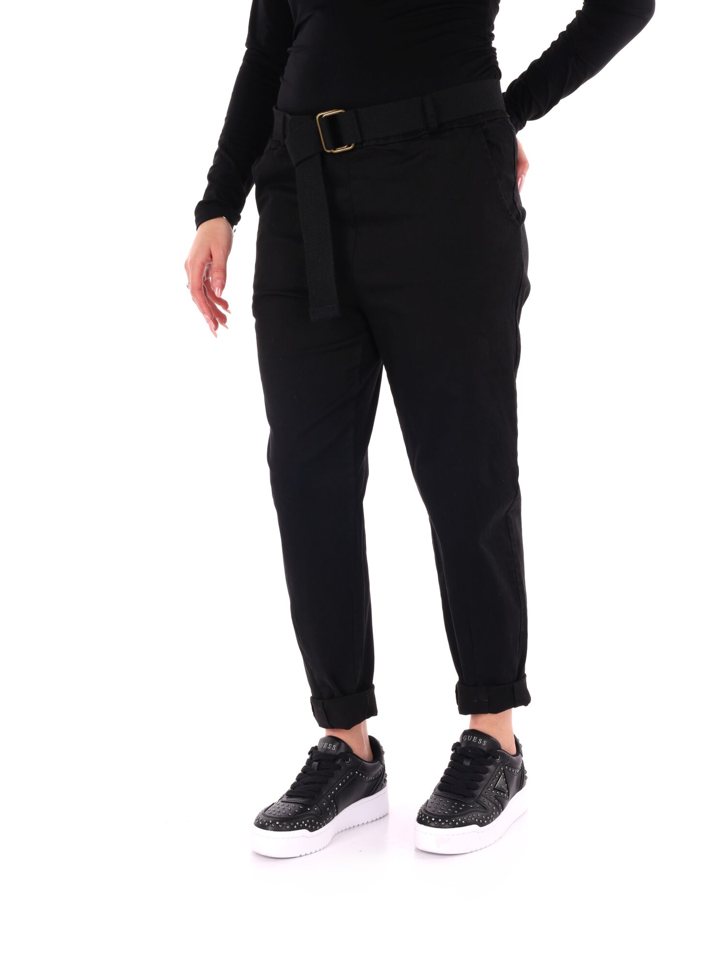 PANTALONE CARROT MISS LOVE DA DONNA NERO