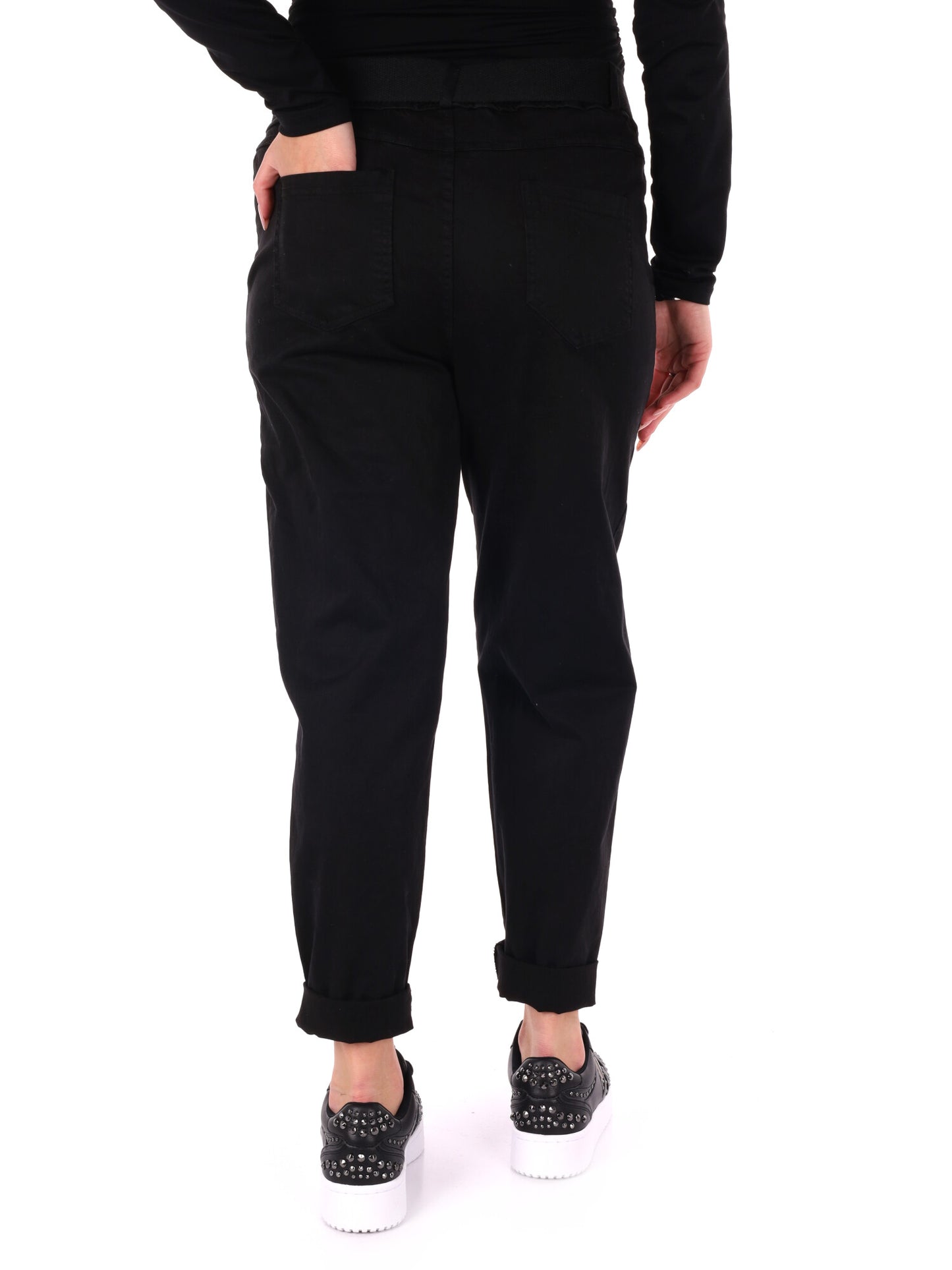 PANTALONE CARROT MISS LOVE DA DONNA NERO
