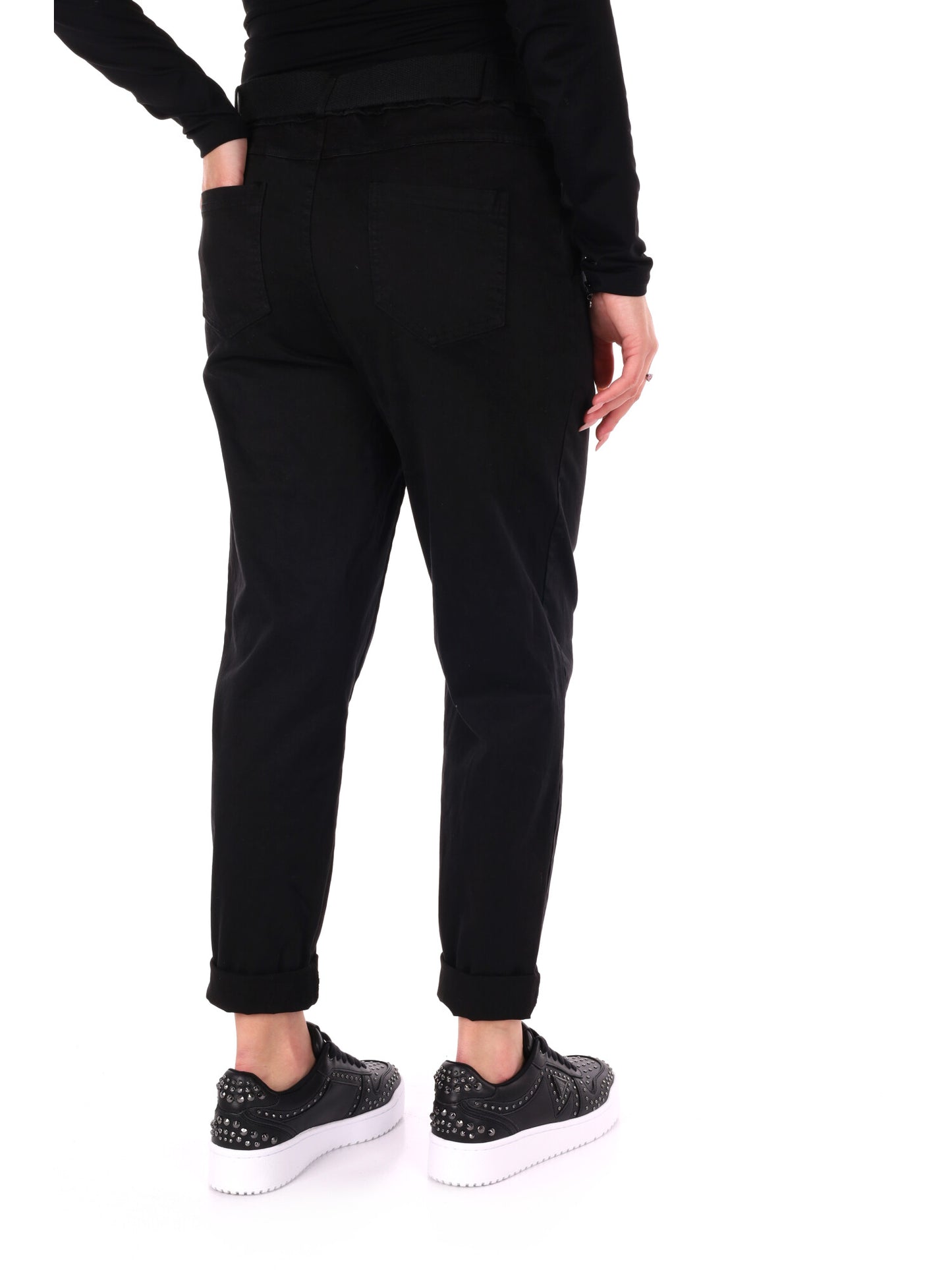 PANTALONE CARROT MISS LOVE DA DONNA NERO