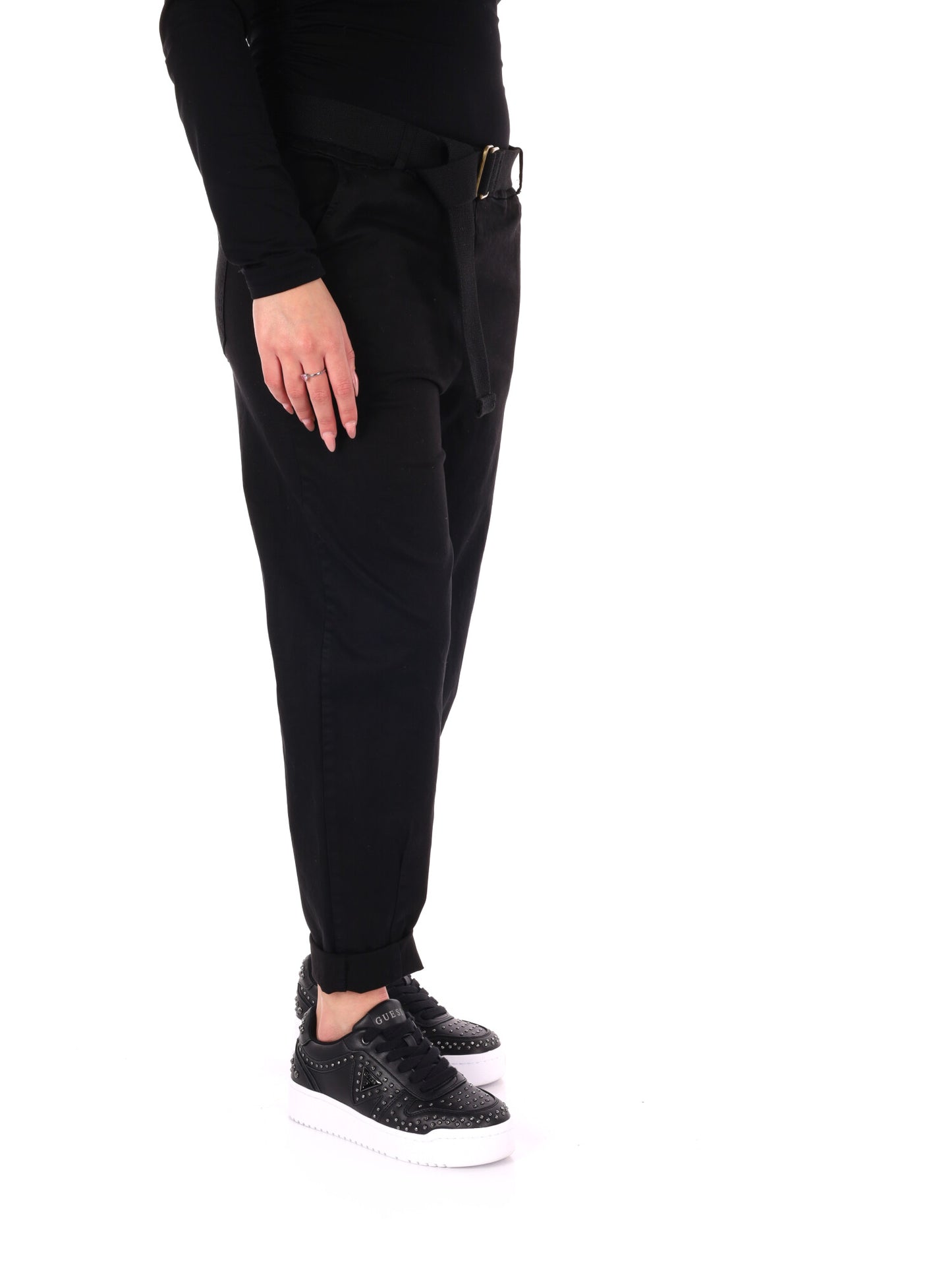 PANTALONE CARROT MISS LOVE DA DONNA NERO