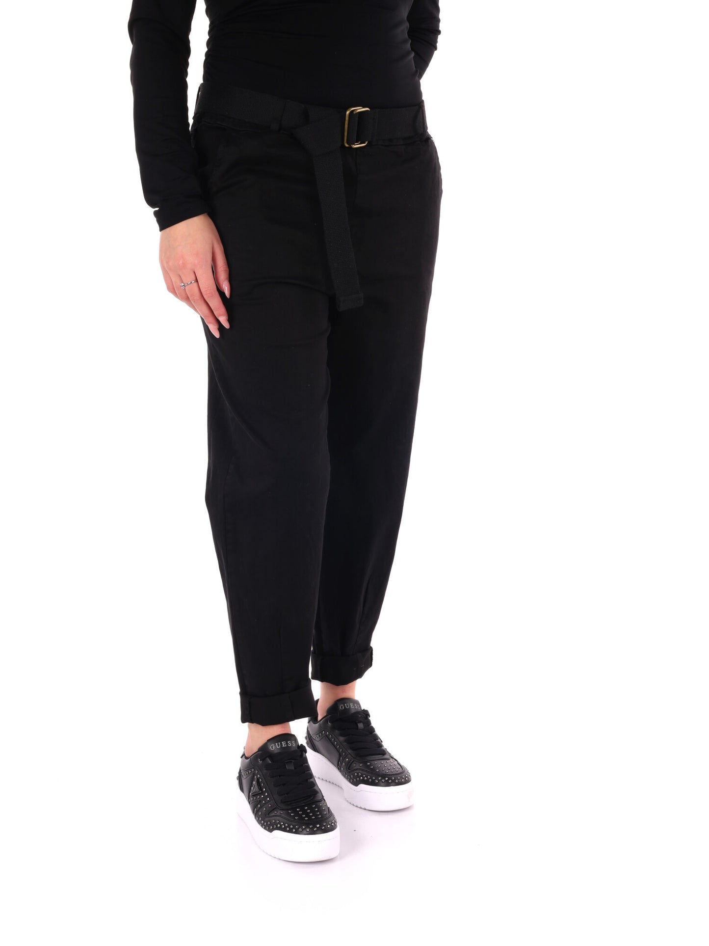 PANTALONE CARROT MISS LOVE DA DONNA NERO