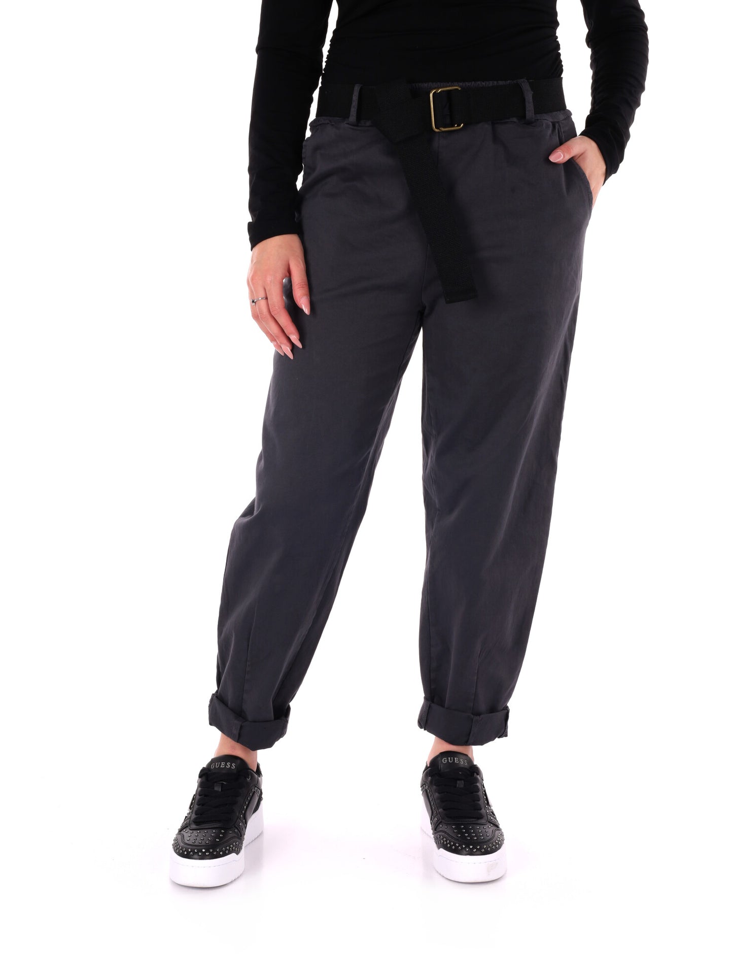 PANTALONE CARROT MISS LOVE DA DONNA GRIGIO SCURO