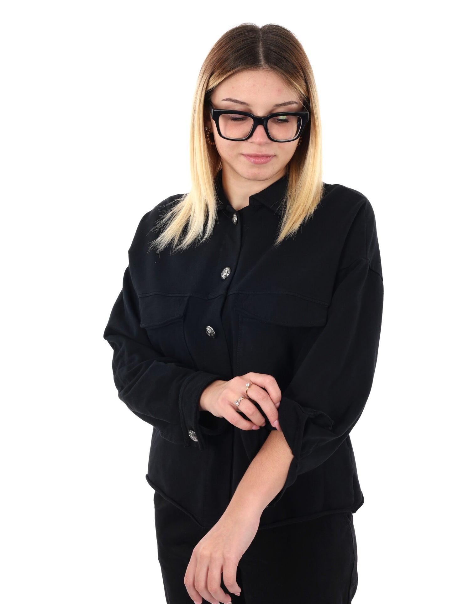 CAMICIA OVER IN FELPA MISS LOVE DA DONNA NERO