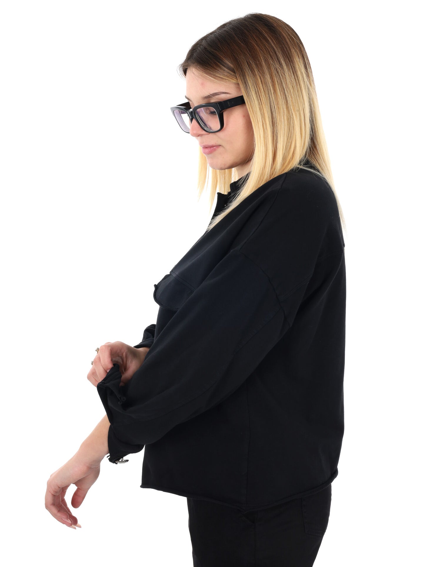 CAMICIA OVER IN FELPA MISS LOVE DA DONNA NERO