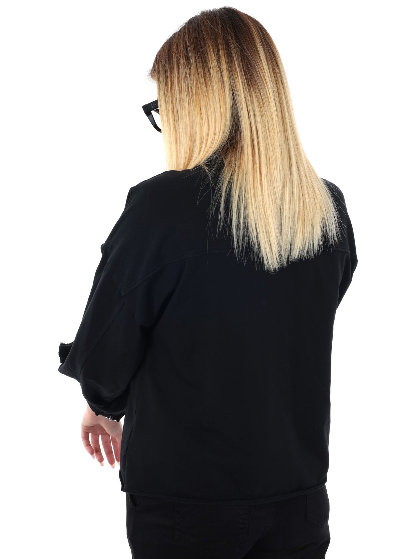 CAMICIA OVER IN FELPA MISS LOVE DA DONNA NERO
