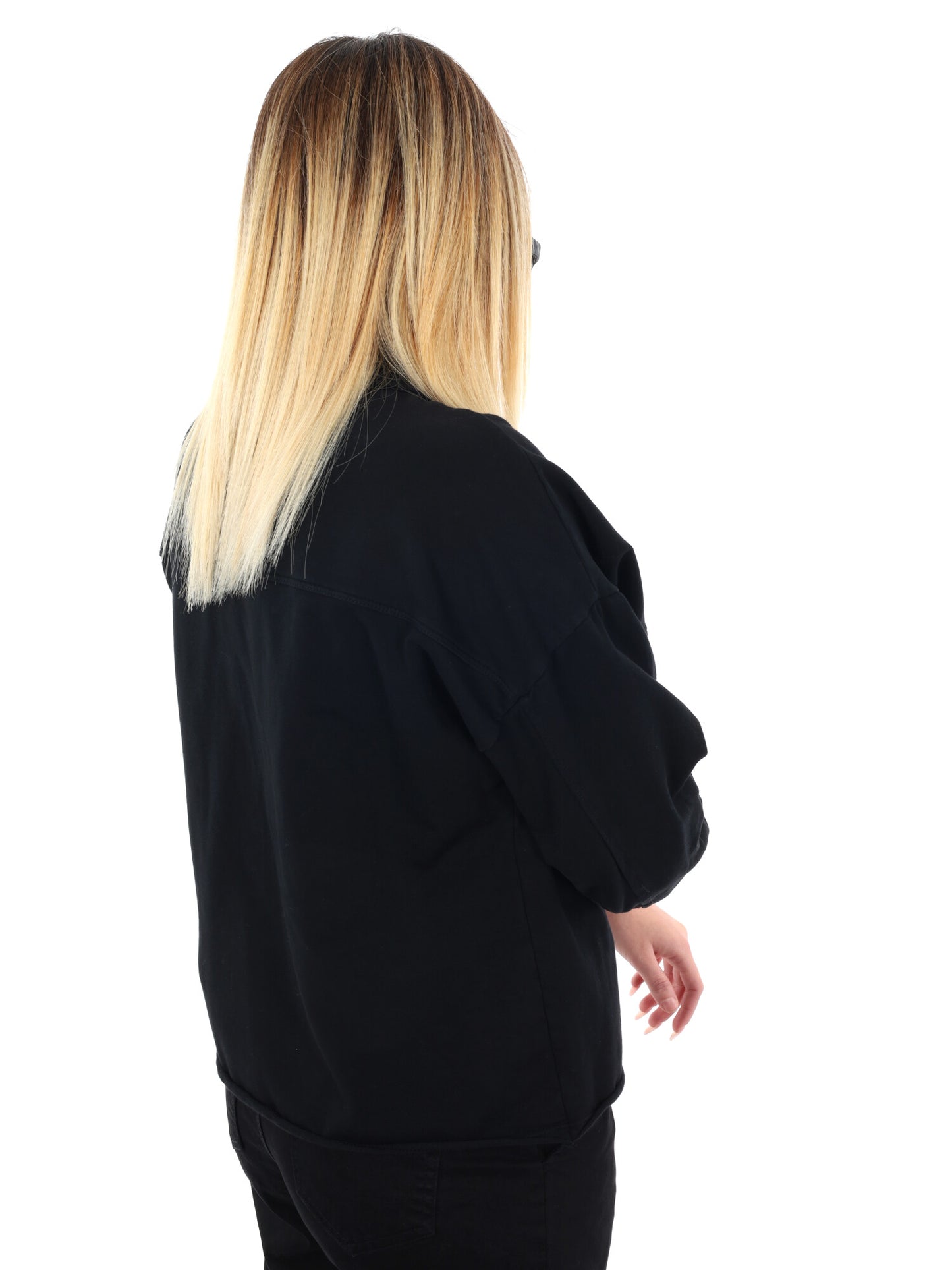 CAMICIA OVER IN FELPA MISS LOVE DA DONNA NERO