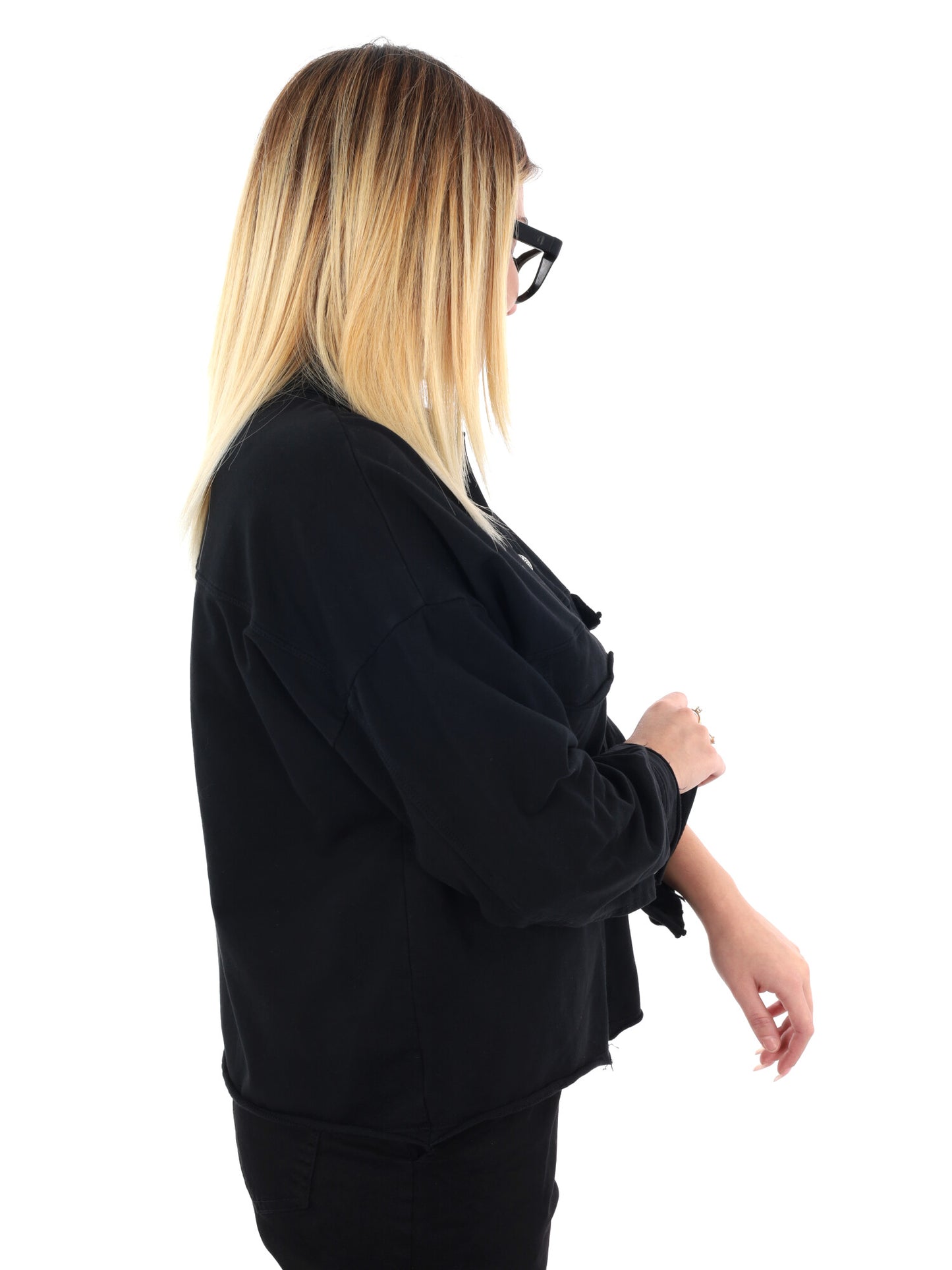 CAMICIA OVER IN FELPA MISS LOVE DA DONNA NERO
