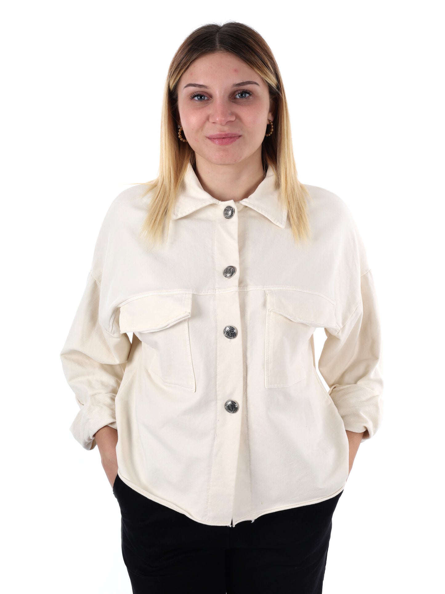 CAMICIA OVER IN FELPA MISS LOVE DA DONNA PANNA