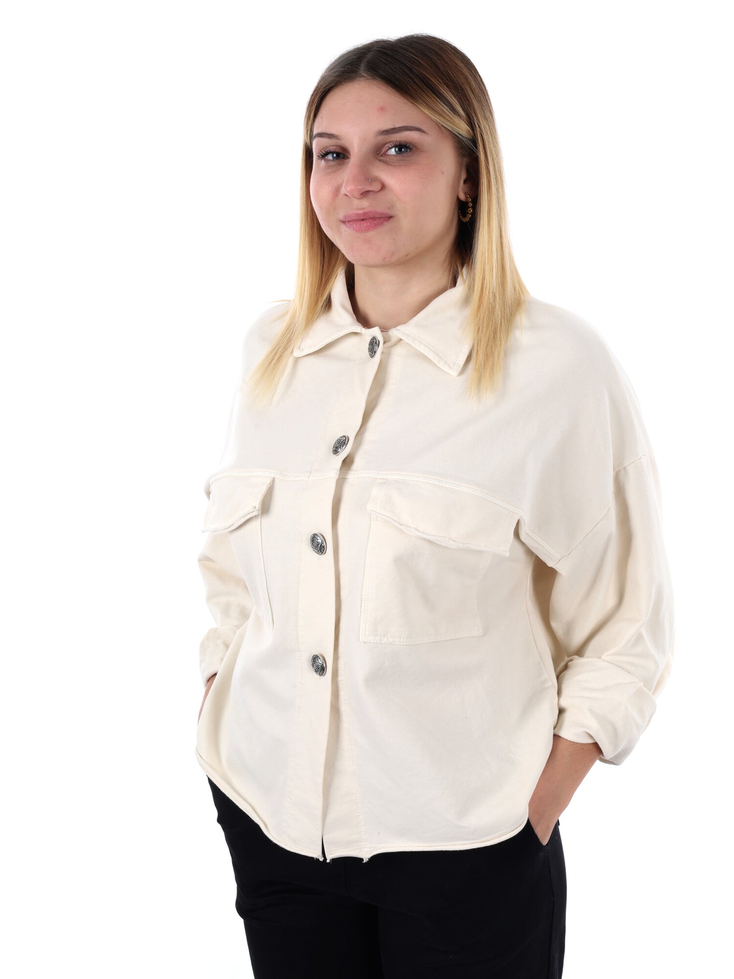 CAMICIA OVER IN FELPA MISS LOVE DA DONNA PANNA