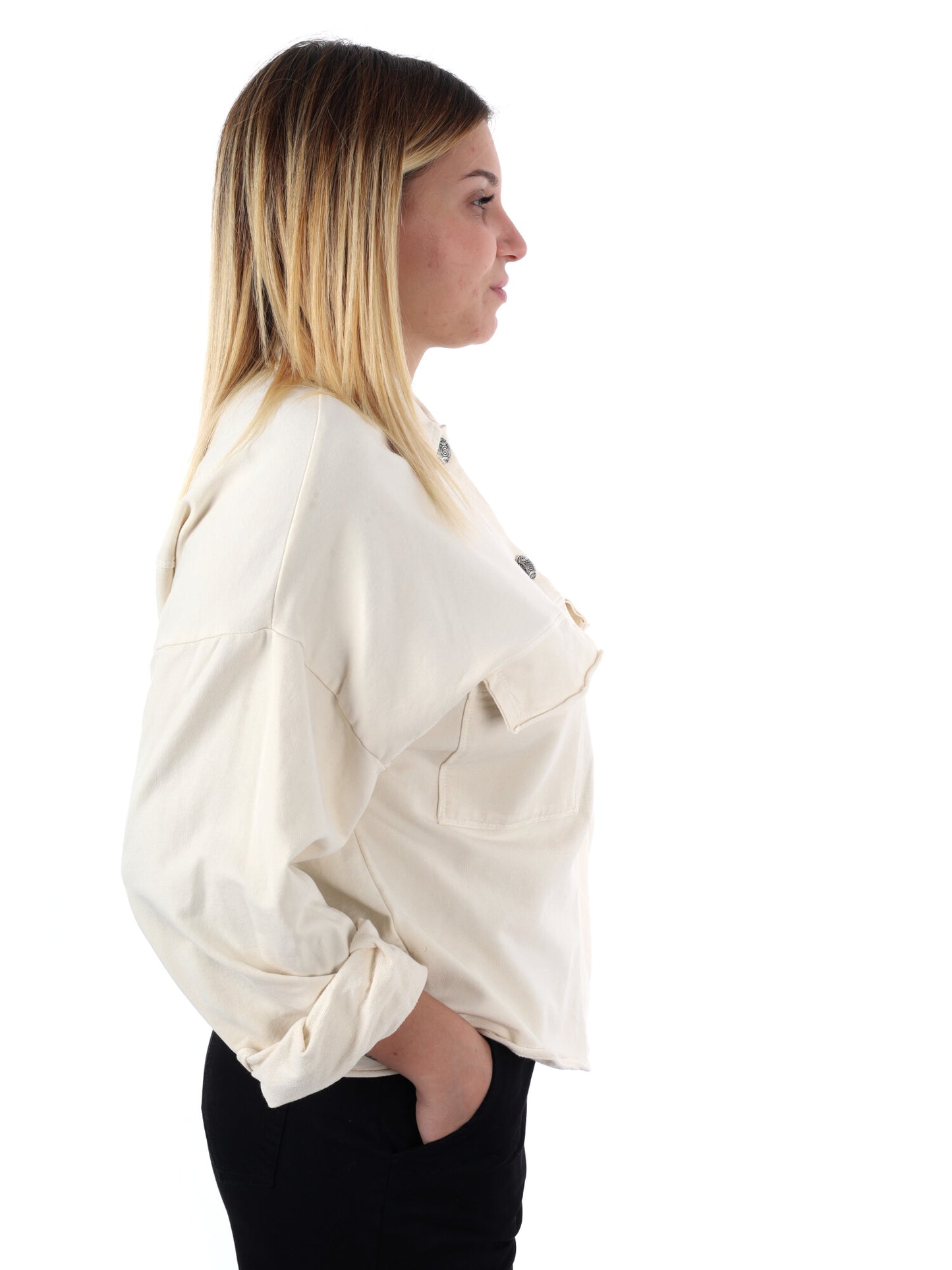 CAMICIA OVER IN FELPA MISS LOVE DA DONNA PANNA