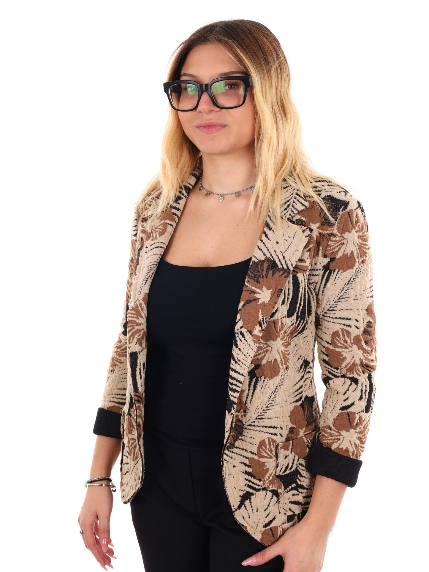 BLAZER PUNTO MILANO MISS LOVE DA DONNA NERO BEIGE