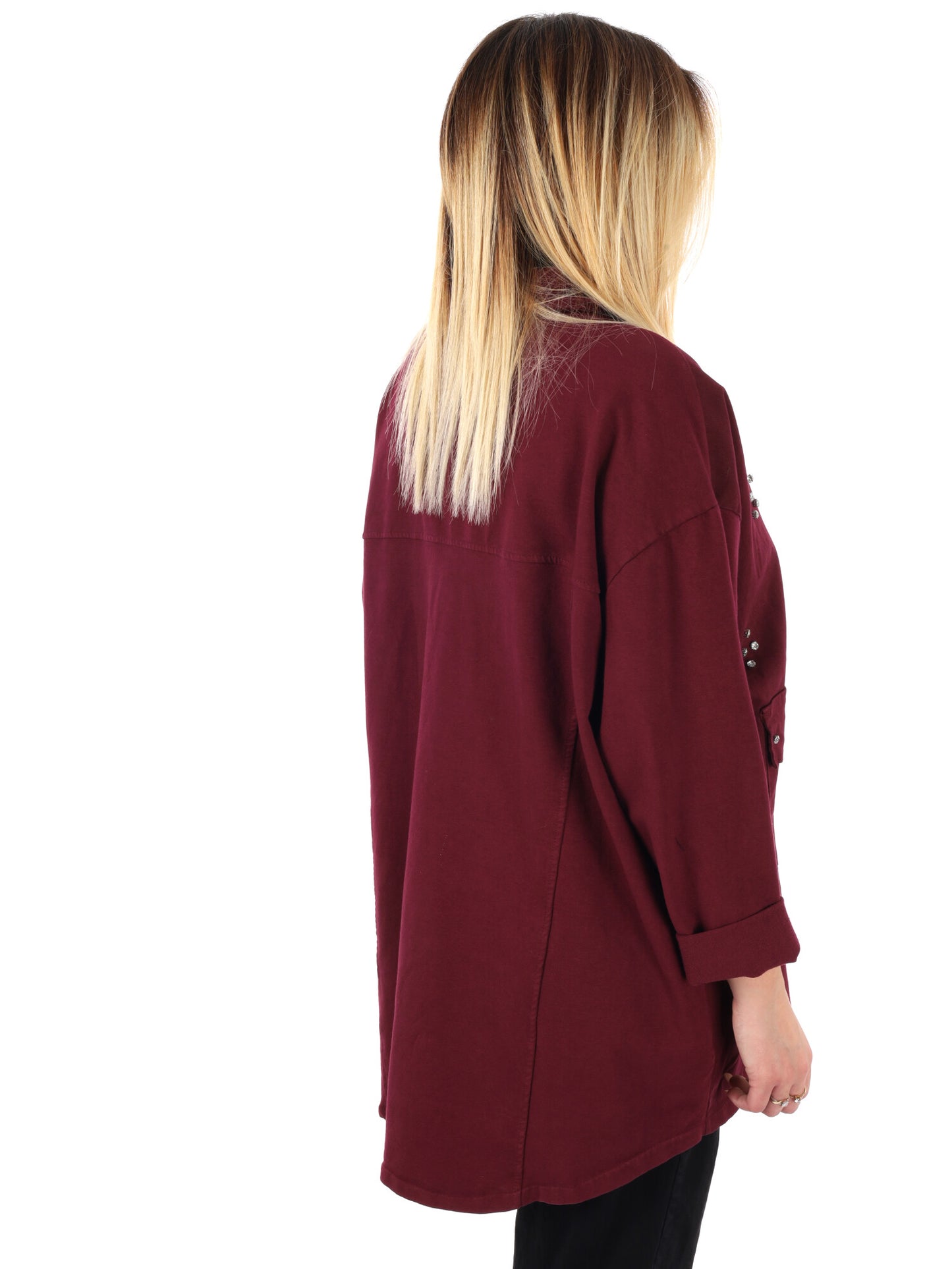 CAMICIA LUNGA OVER MISS LOVE DA DONNA BORDEAUX