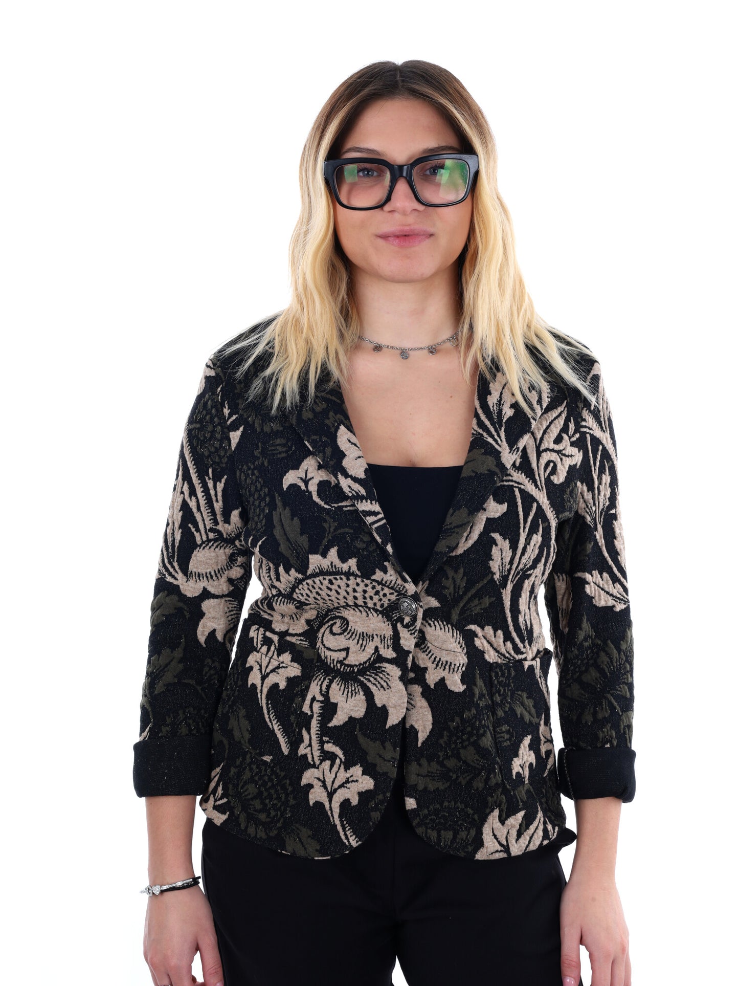 BLAZER MONOPETTO MISS LOVE DA DONNA NERO VERDE