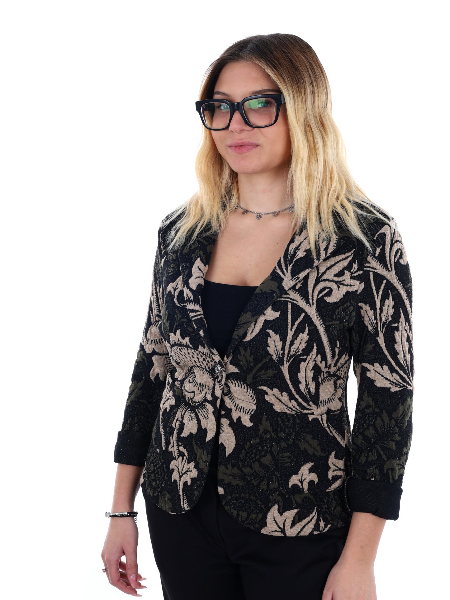 BLAZER MONOPETTO MISS LOVE DA DONNA NERO VERDE
