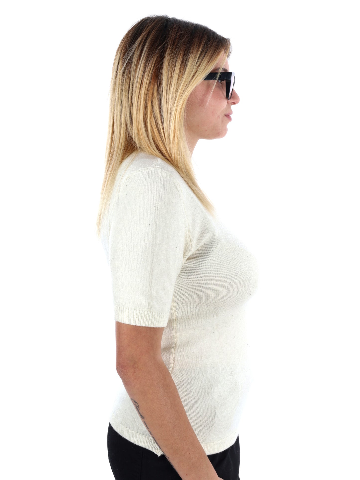 T-SHRIT IN MAGLIA MISS LOVE DA DONNA PANNA