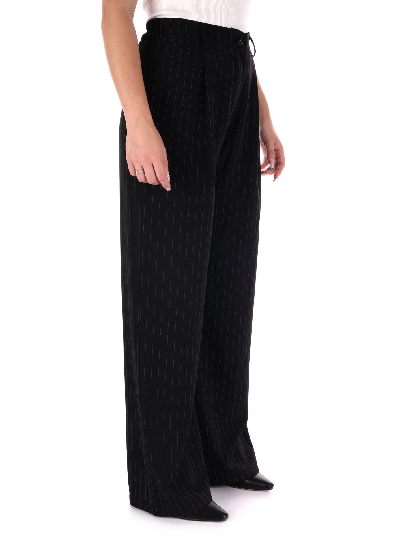 PANTALONE GESSATO MISS LOVE DA DONNA NERO