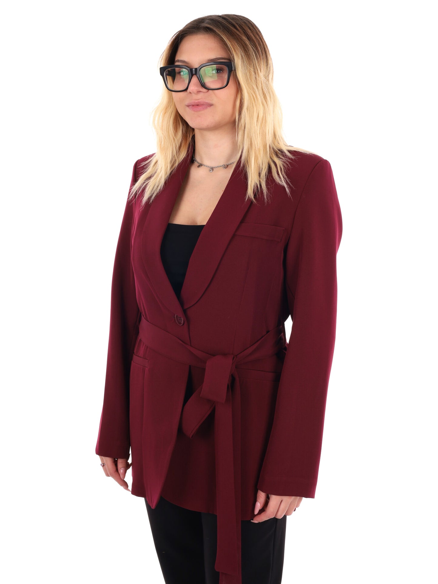 GIACCA CON REVER A SCIALLE MISS LOVE DA DONNA BORDEAUX