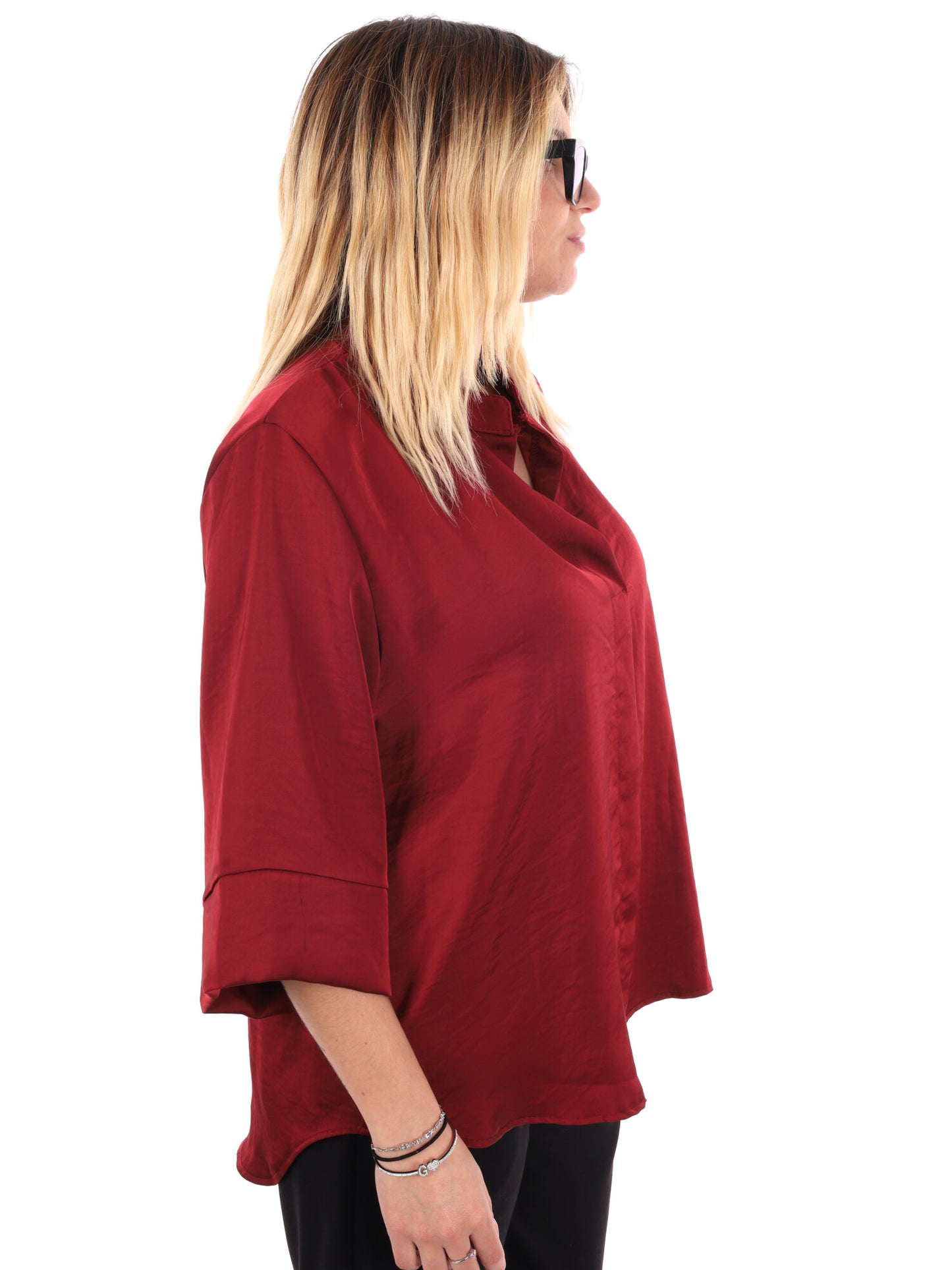 CAMICIA KIMONO MISS LOVE DA DONNA BORDEAUX