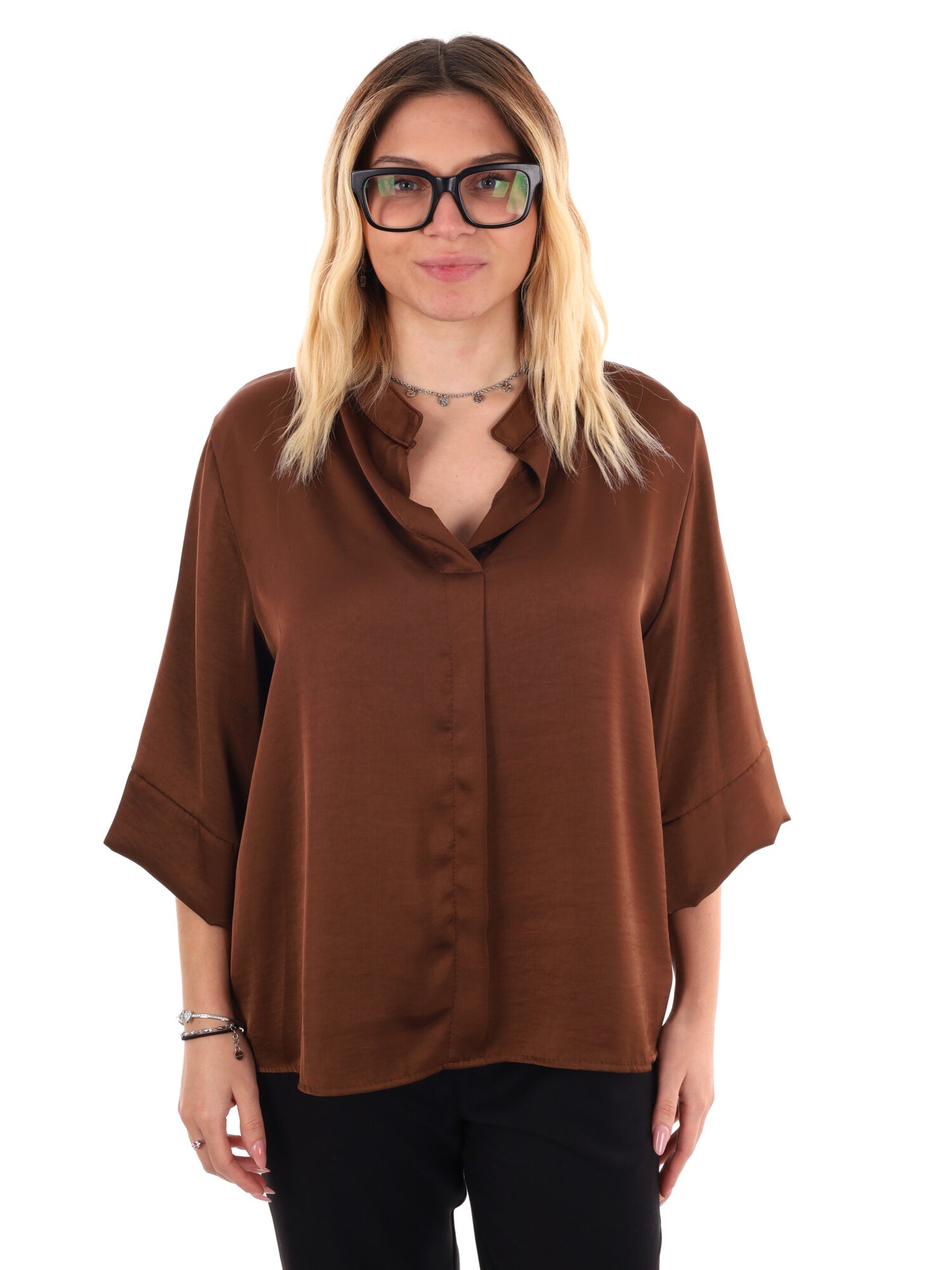 CAMICIA KIMONO MISS LOVE DA DONNA MARRONE