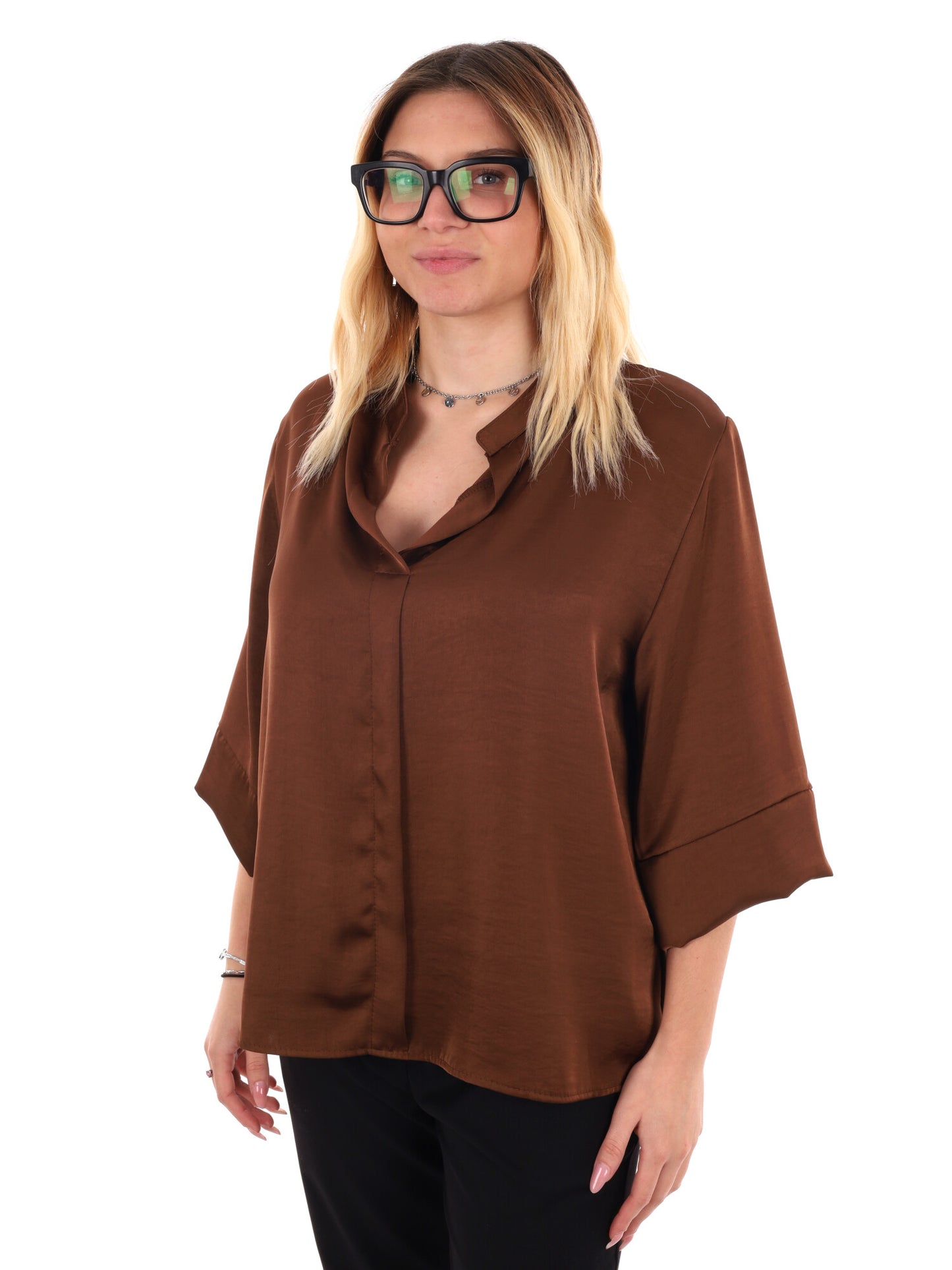 CAMICIA KIMONO MISS LOVE DA DONNA MARRONE
