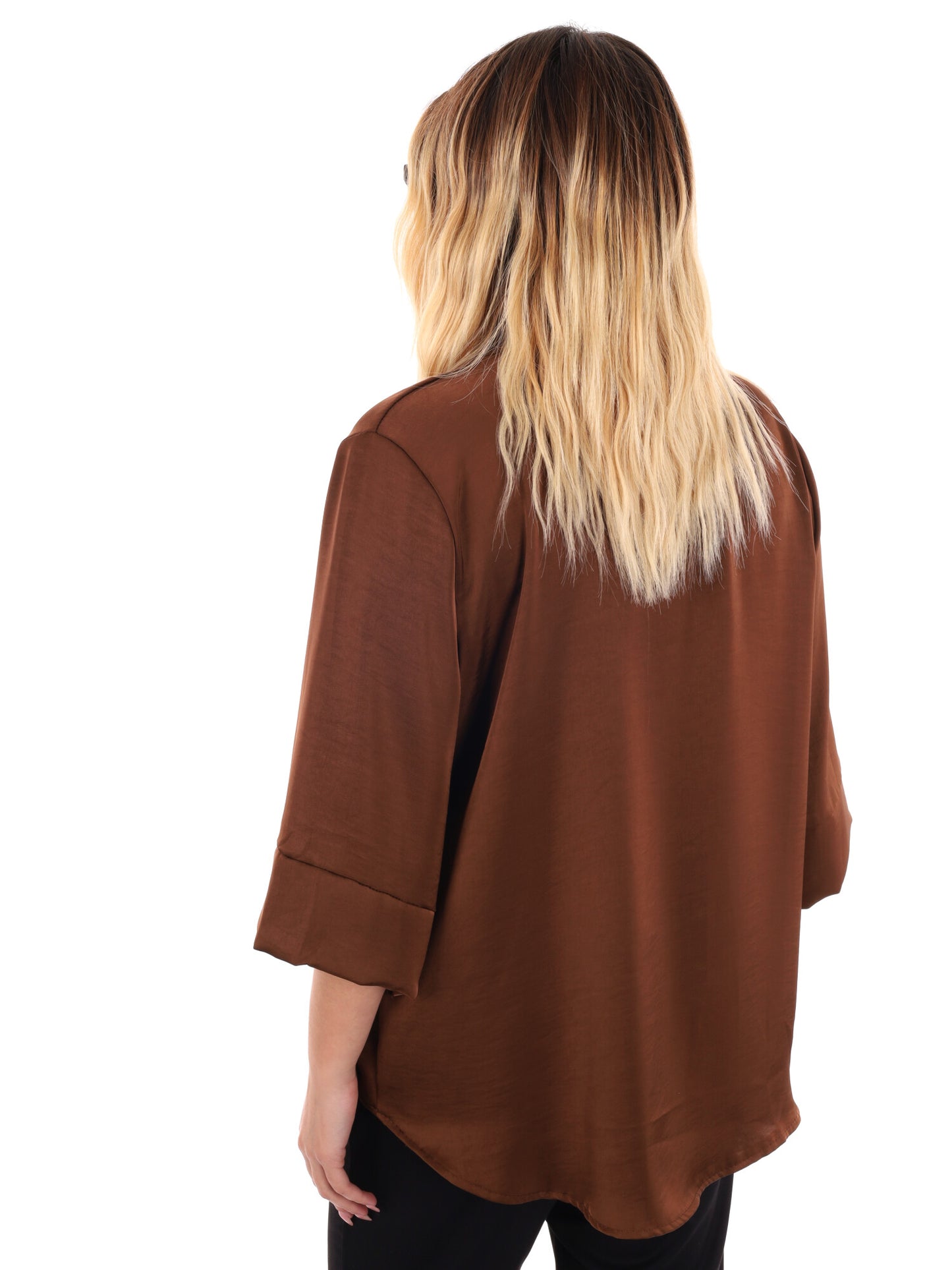 CAMICIA KIMONO MISS LOVE DA DONNA MARRONE