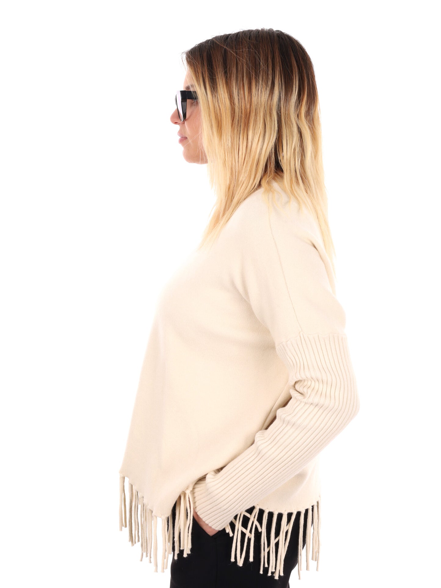 MAGLIA CON FRANGE MISS LOVE DA DONNA PANNA